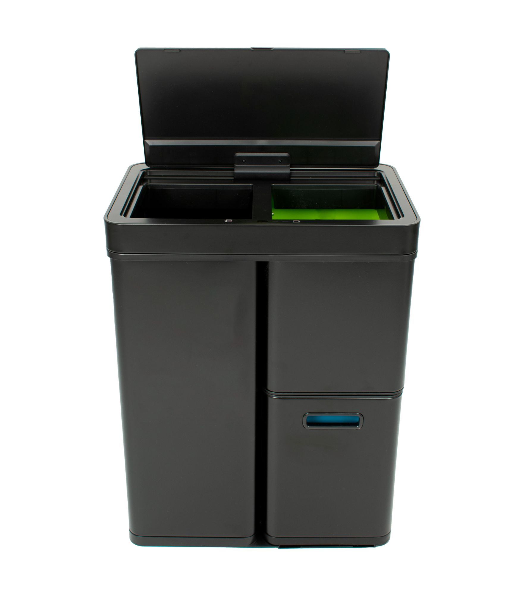 EKO - Mirage Plus Sensor Recycler Abfalleimer 30+15+15 Liter - Acier peint par poudrage Plastique - Schwarz
