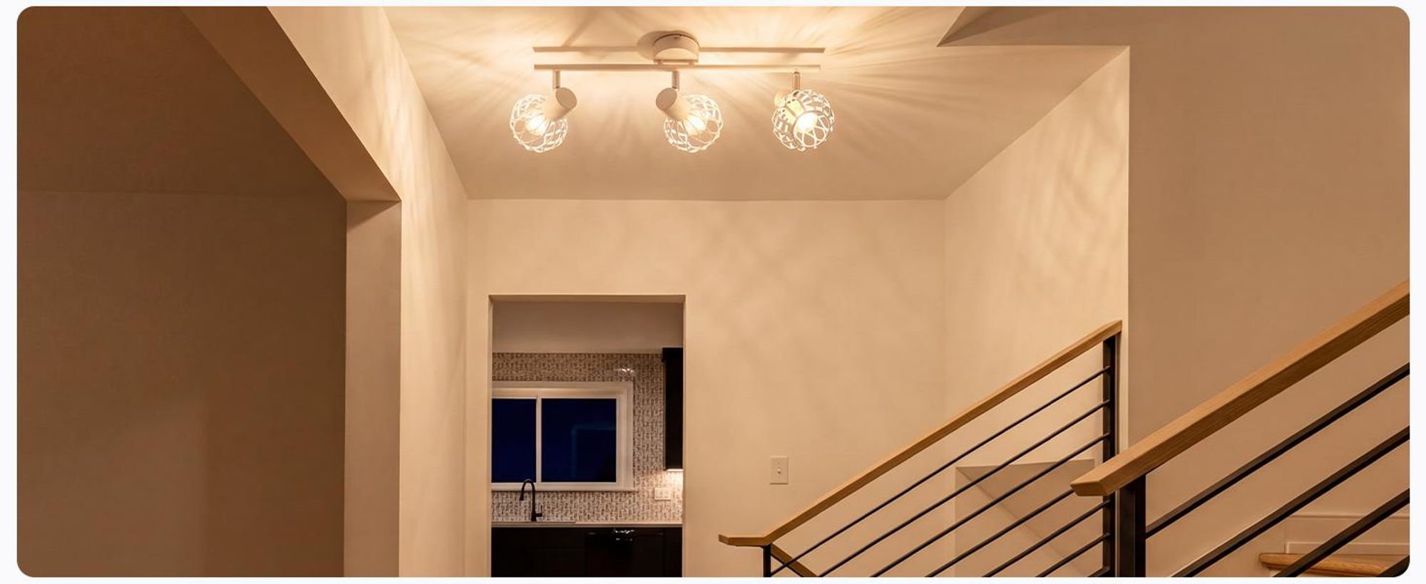ZMH LED stropné svietidlo, 3 žiarovky, podhľavná lampa E14, kov, kuchynská lampa, otočná o 350°, lampa do obývačky, stropné bodové osvetlenie, vnútorné bodové svietidlá, chodba, kuchyňa, biela
