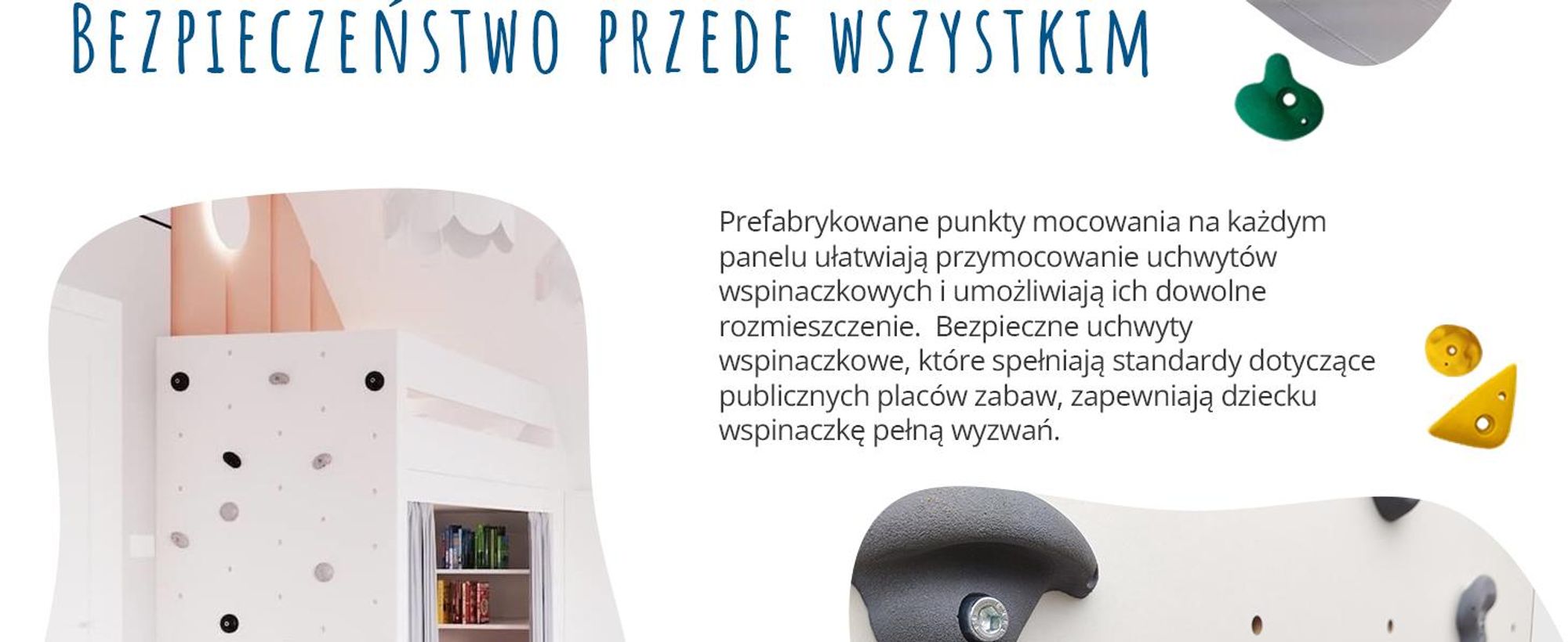 Create for you® – Ścianka Wspinaczkowa, 3x Panel 86x75 cm, 15 Kolorowych Chwytów, Domowa Wspinaczka, Sprzęt Fitness do Domu, Zabawa Ruchowa dla Dzieci