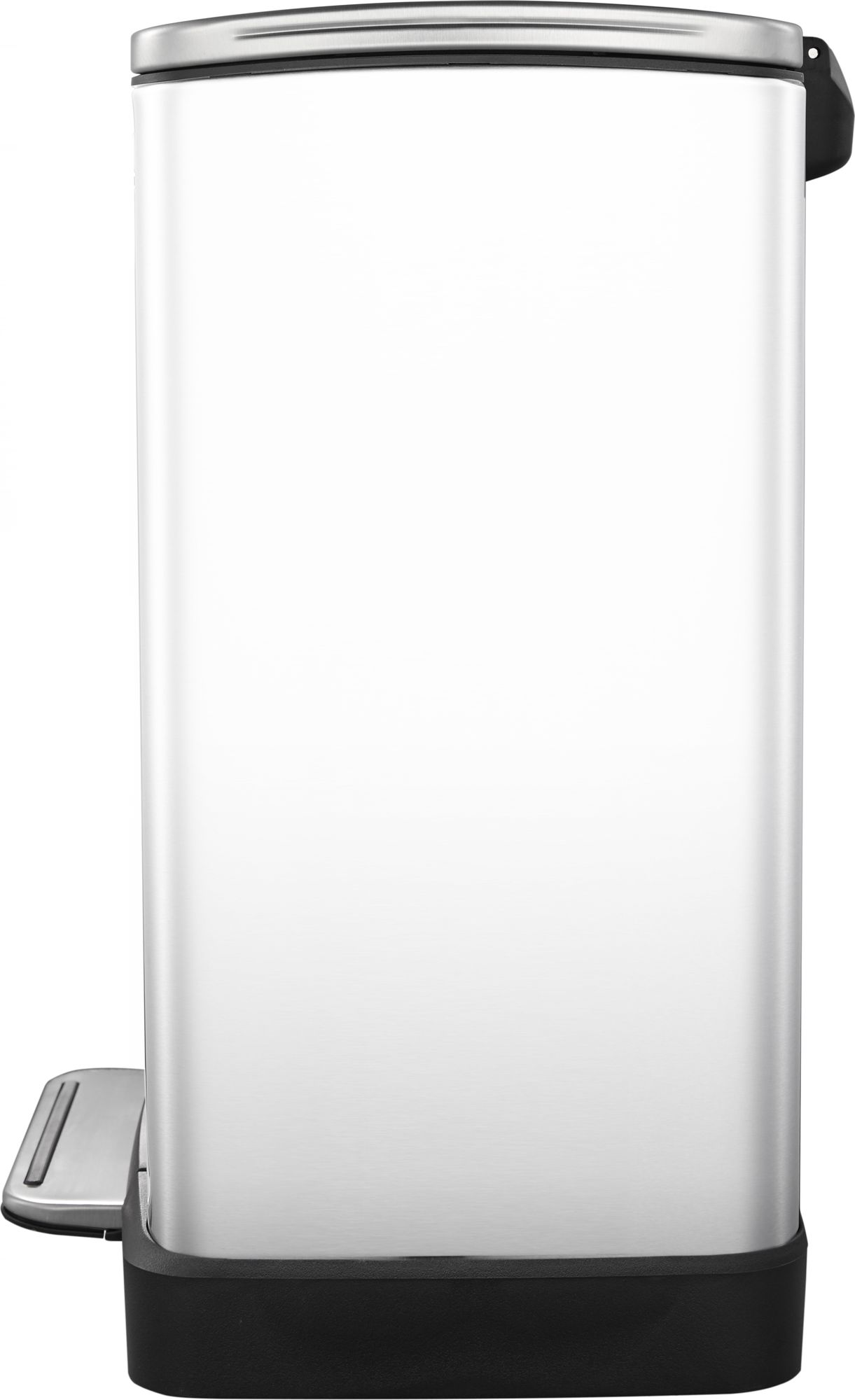 EKO - E-Cube Recycling Treteimer 28+18 Liter - Stainless steel Plastic - Weiß, Matt Edelstahl