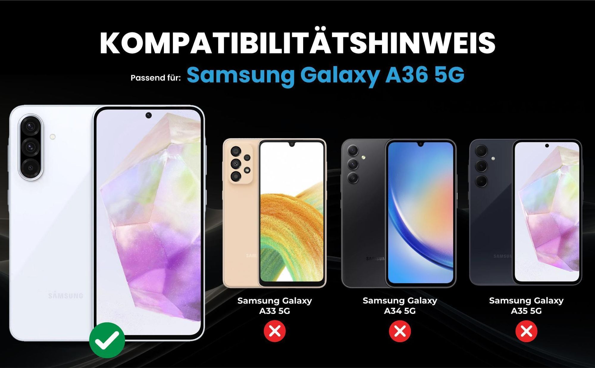 Handy Hülle für Samsung Galaxy A36 5G Geldbeutel Geldbörse RFID Schutz Klapphülle Cover Schutzhülle Wallet Farbe: Dunkelbraun