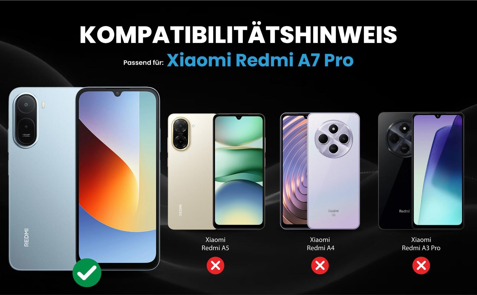 Kompatibilitätshinweise Hülle für Xiaomi Redmi A7 Pro