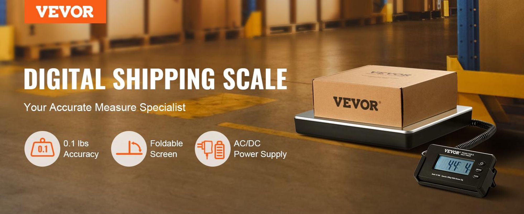 VEVOR Plattformwaage 150g-200kg Paketwaage 50g Genauigkeit Digitalwaage kg/lbs/lbs:oz Zählwaage 309x262x45mm ABS Edelstahl Tara-Funktionen AC/DC-Netzteil Industriewaage Briefwaage Waage