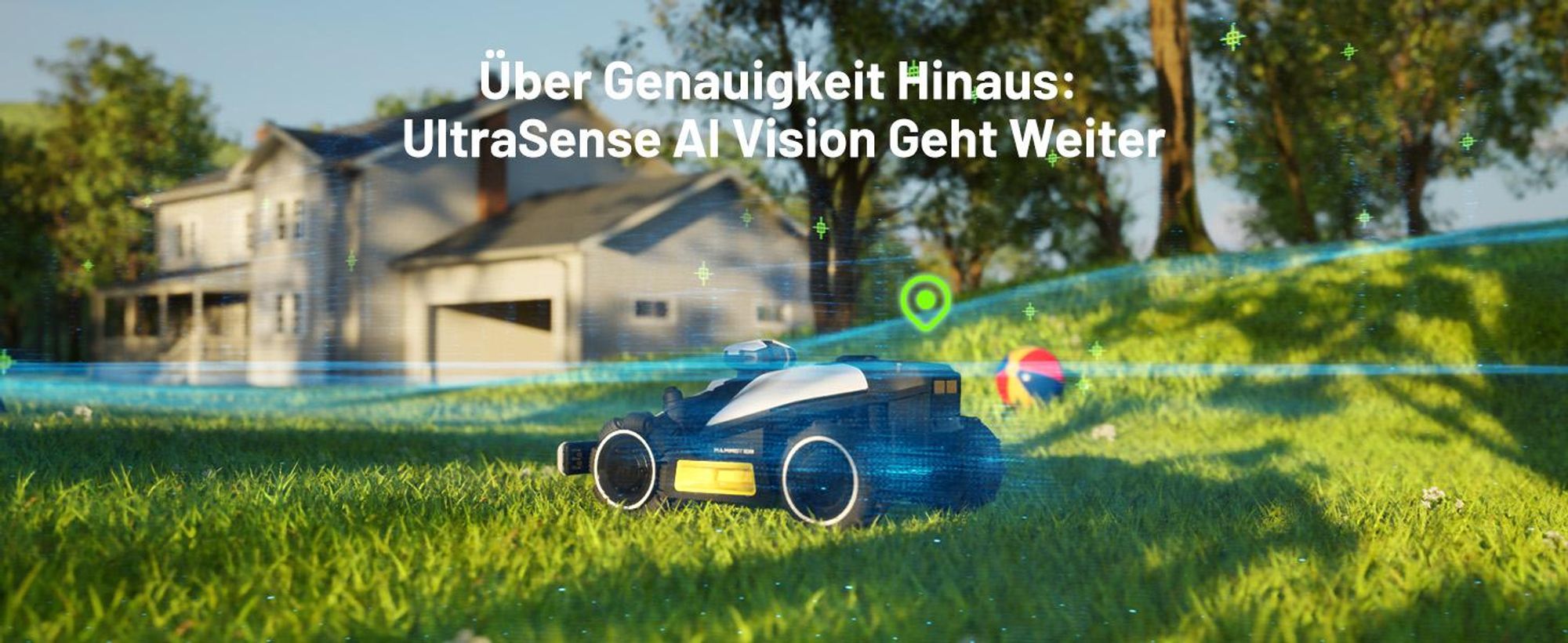 Mähroboter Mammotion LUBA mini AWD 1500 ohne Begrenzungskabel NetRTK+Vision Auto-Kartierung Empf. 1500m² Max. 1800m² 80% Steigung mit 4G-Modul APP