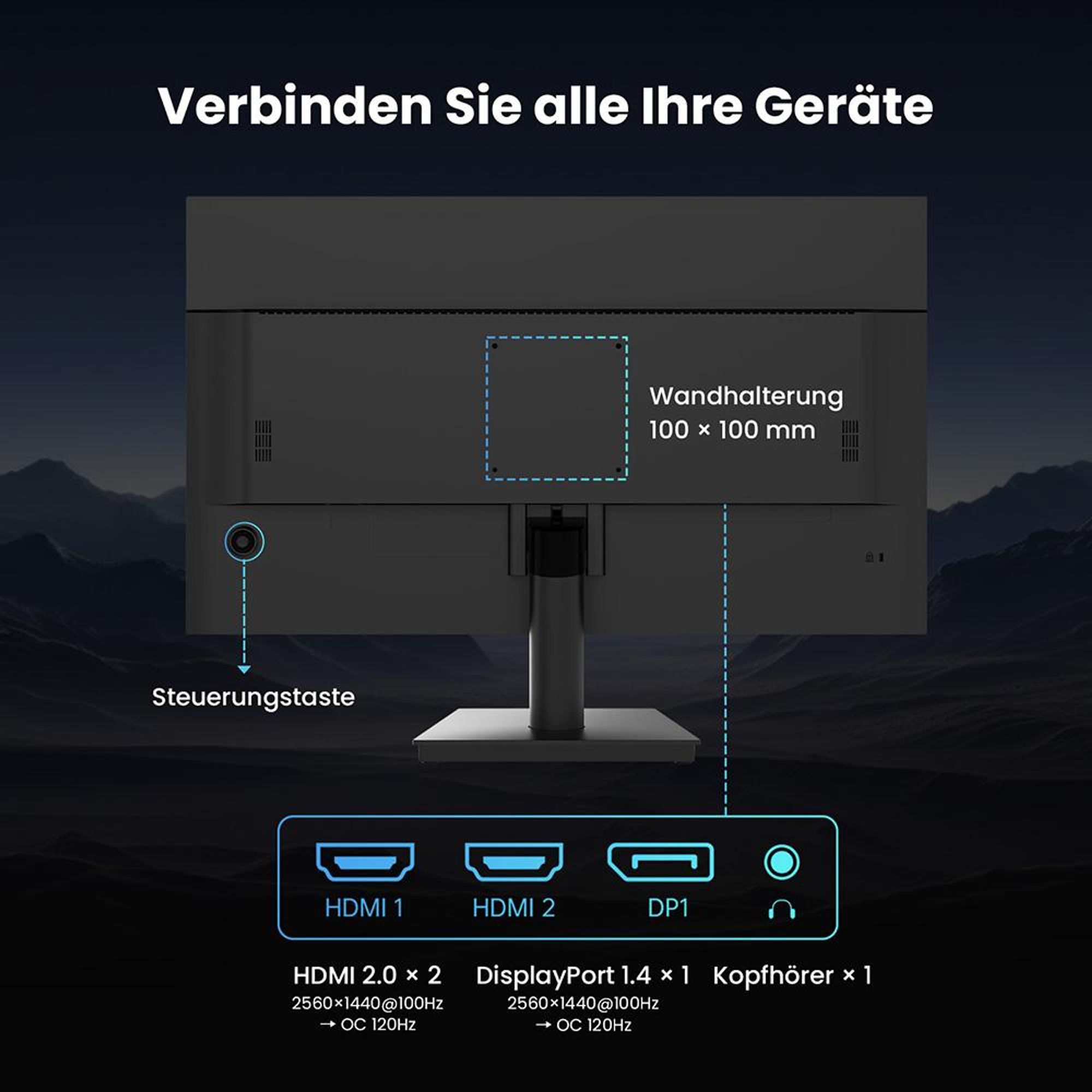KTC H27T27 27 Zoll Gaming Monitor QHD 100Hz IPS HDR10 1ms