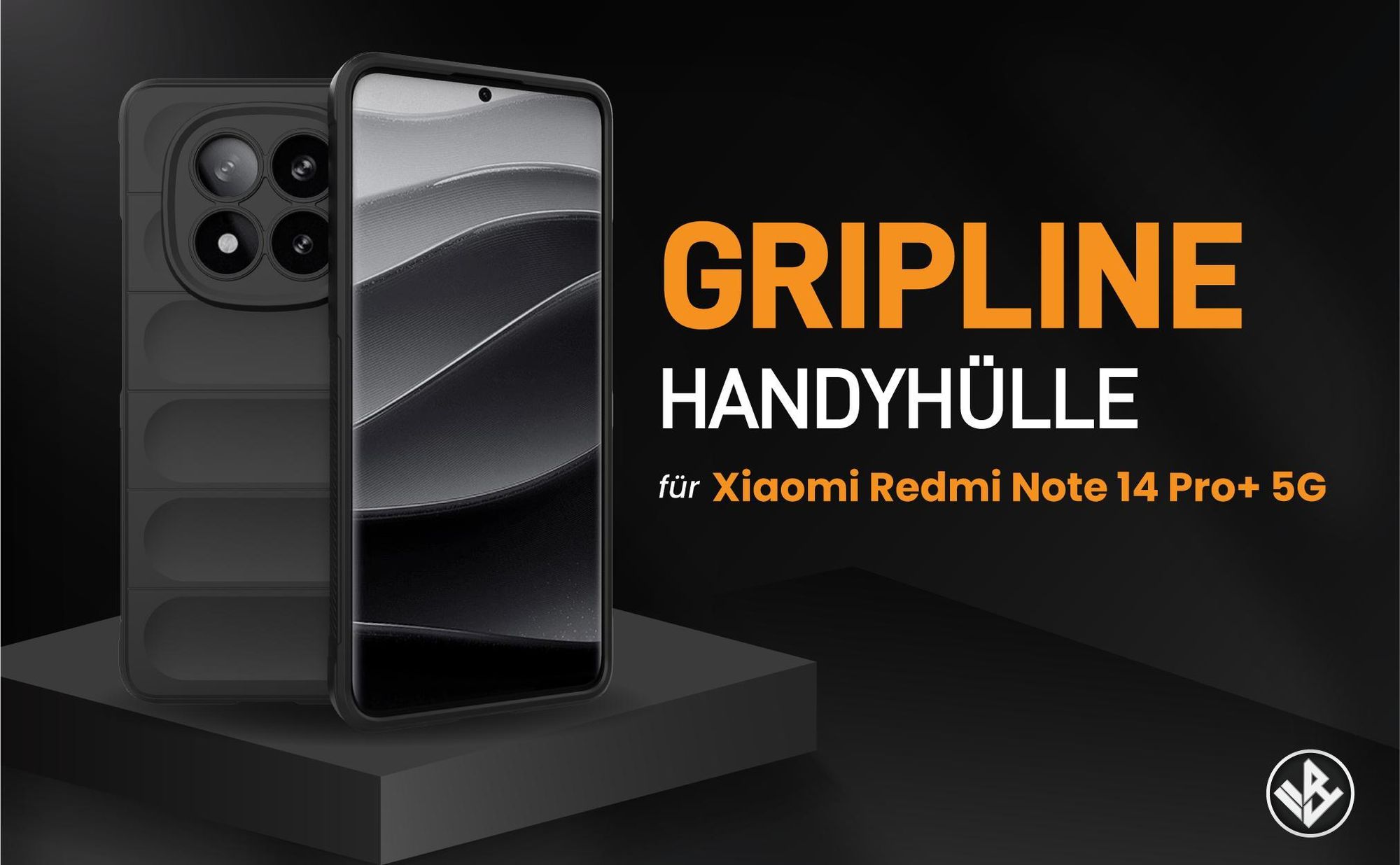 Schwarze ergonomische Grip Schutzhülle für das Xiaomi Redmi Note 14 Pro+ 5G