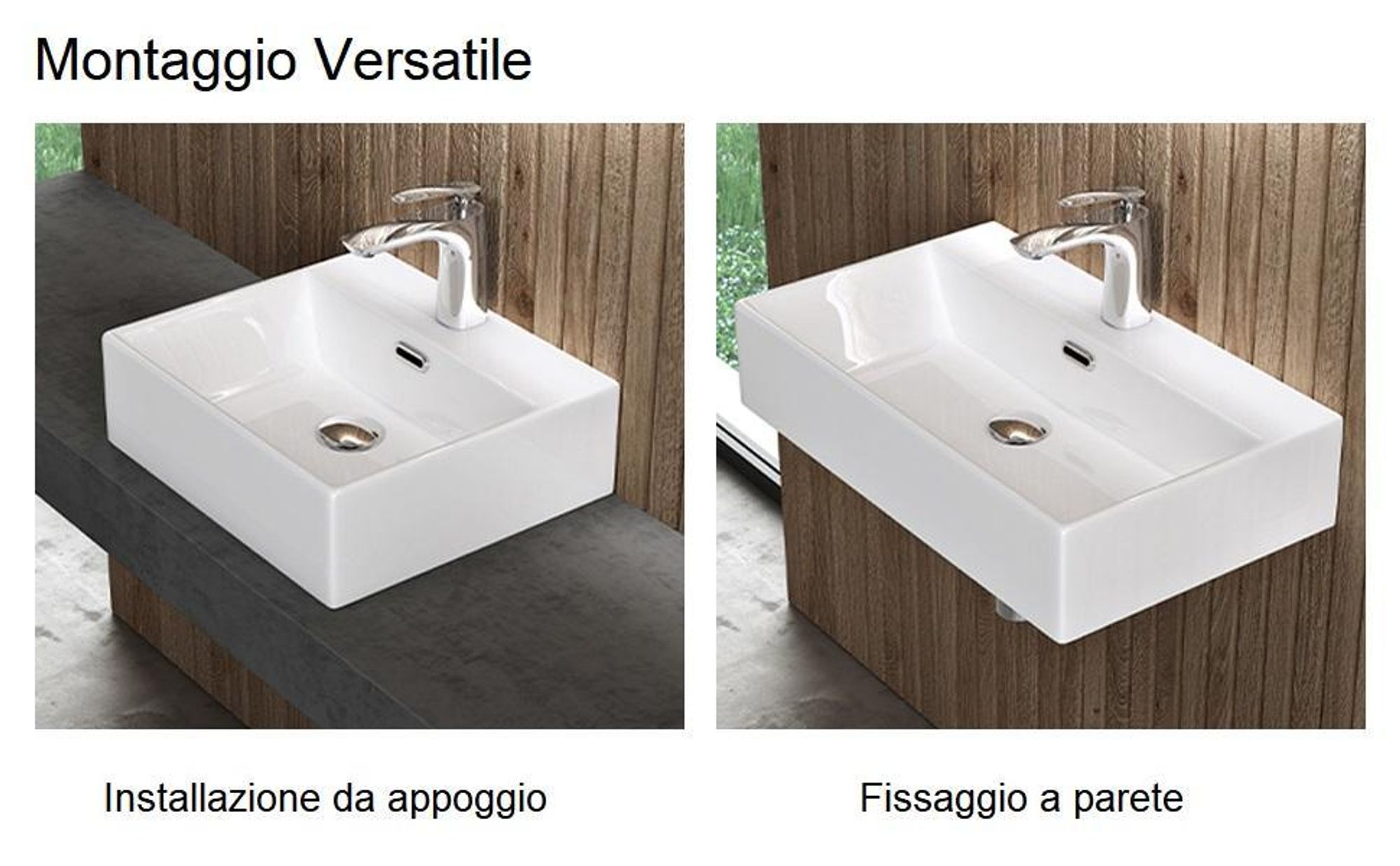 doporro Lavabo Bagno in Ceramica Bianco Lucido 41 cm – Lavabo Sospeso o da Appoggio Piccolo con Foro Rubinetto e Troppopieno, Brüssel206