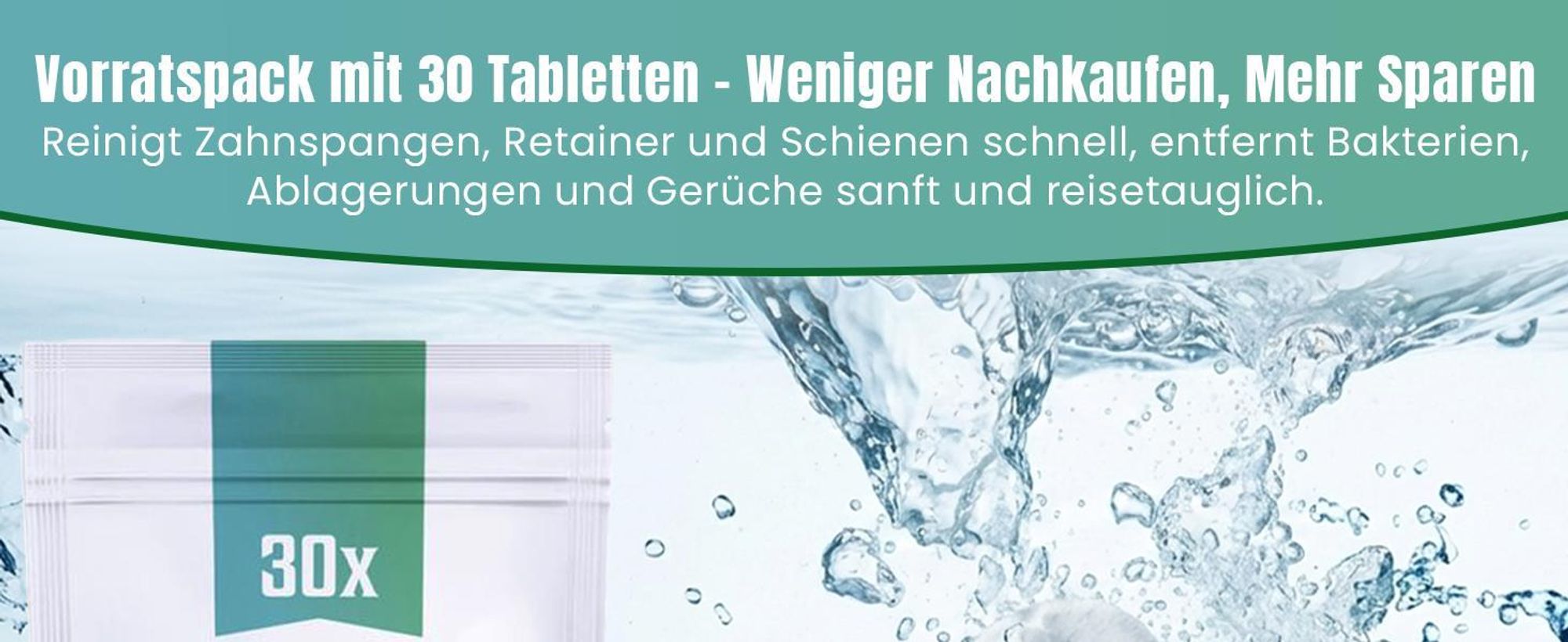 Perfekt-Schlafen24® Retainer Reinigungstabletten - 30x Reinigungstabletten Zahnschiene Reinigung |Fleckenfrei Zahnschutz Und Gebissreiniger Tabs