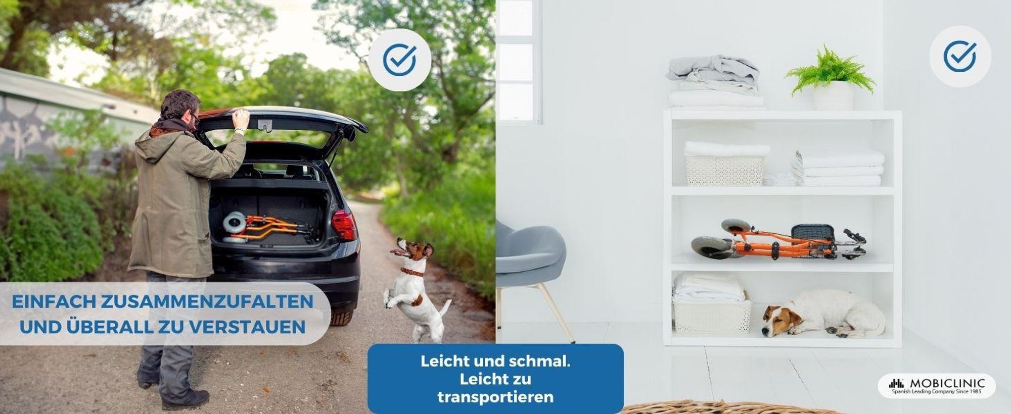 Leicht und schmal. Leicht zu transportieren
