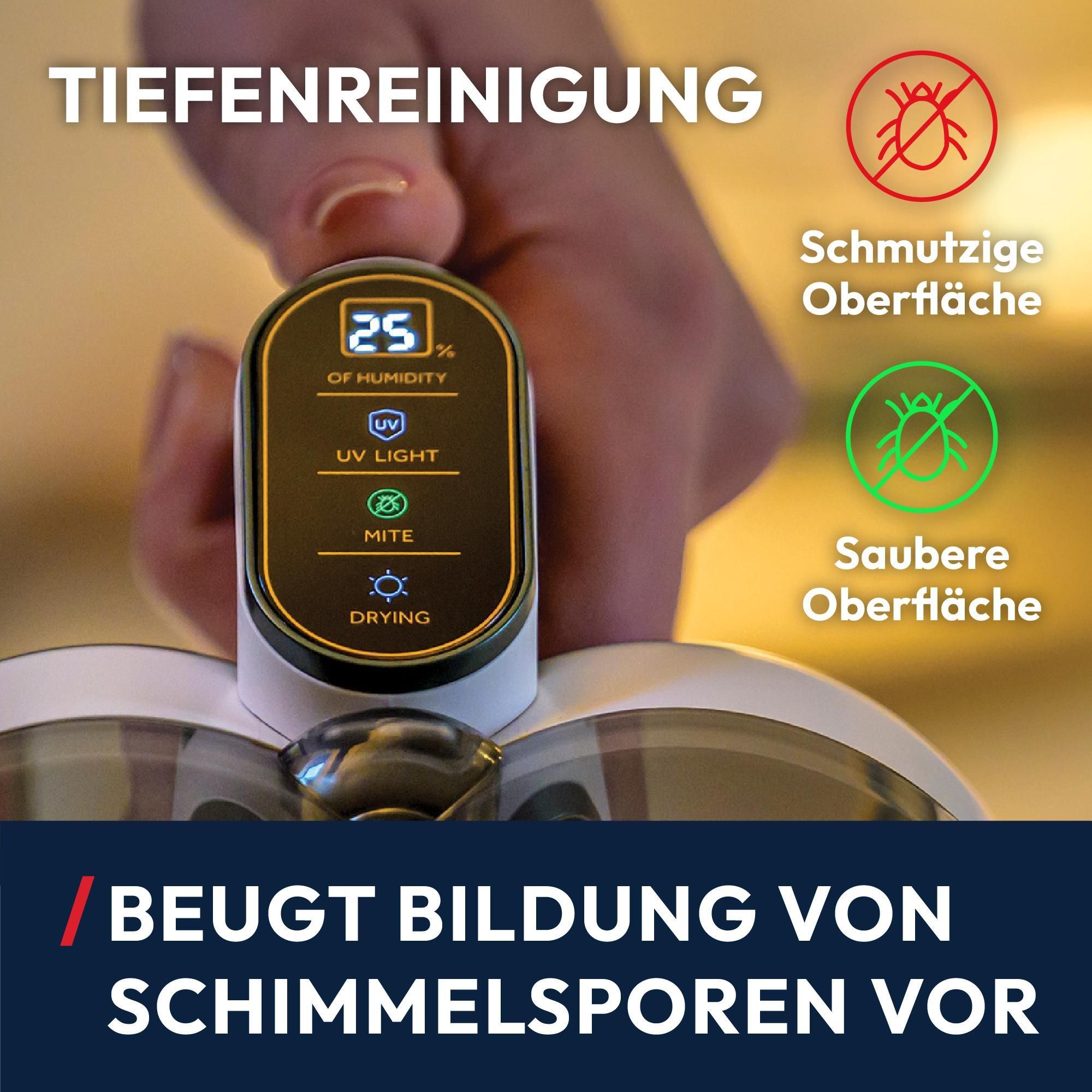 Led-Bedienfeld des Milbensaugers