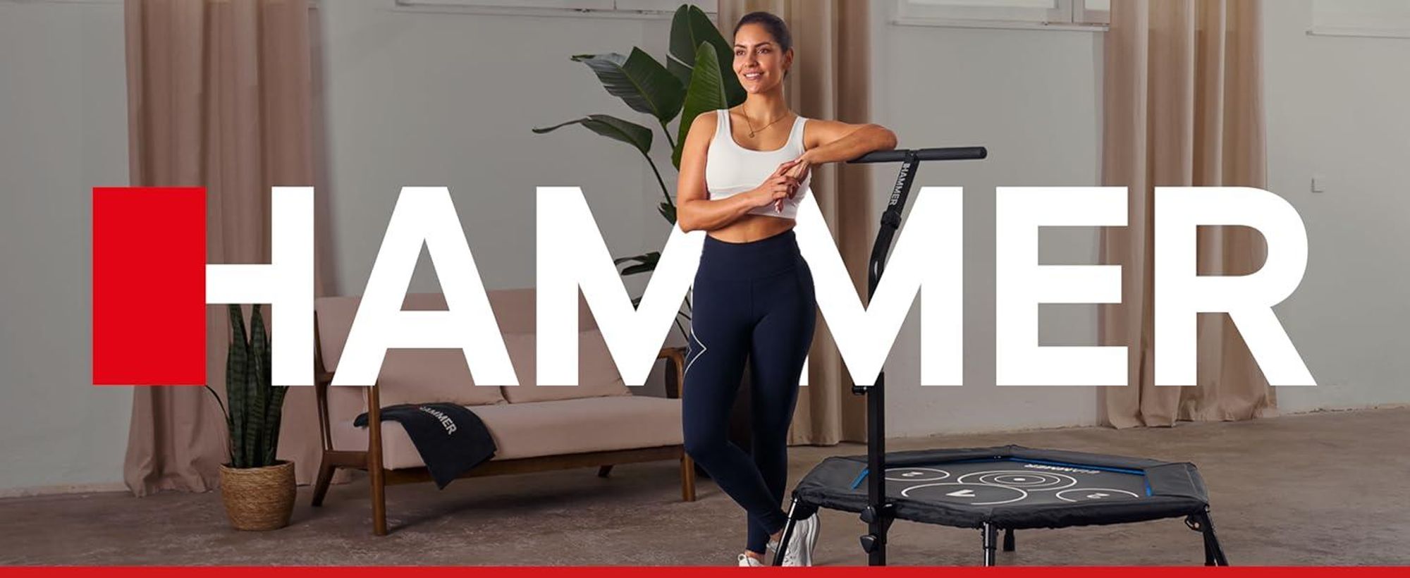 HAMMER Fitness-Trampolin Cross Jump, 98 cm Sprungfläche, bis 130 kg Gewicht