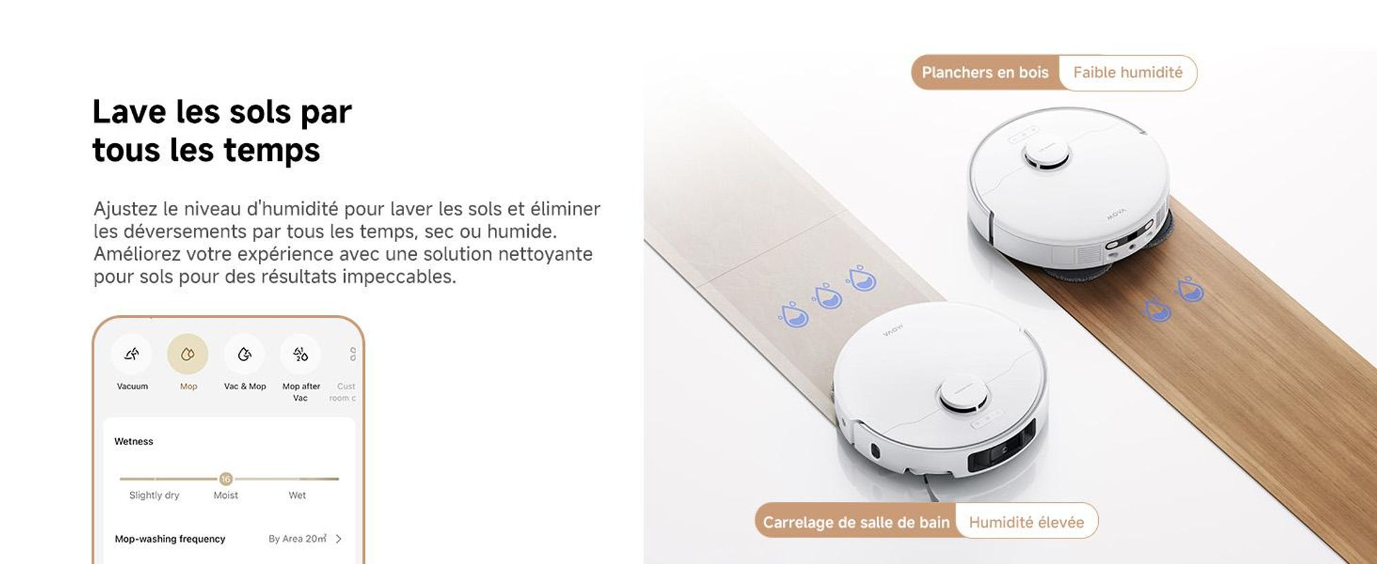 MOVA P50 Ultra Robot Aspirateur Laveur, Serpillière Flexible, 19 000 Pa, Nettoyage Coins et Bords, Auto-Nettoyage 75 °C, Vidage et Recharge Automatiqu