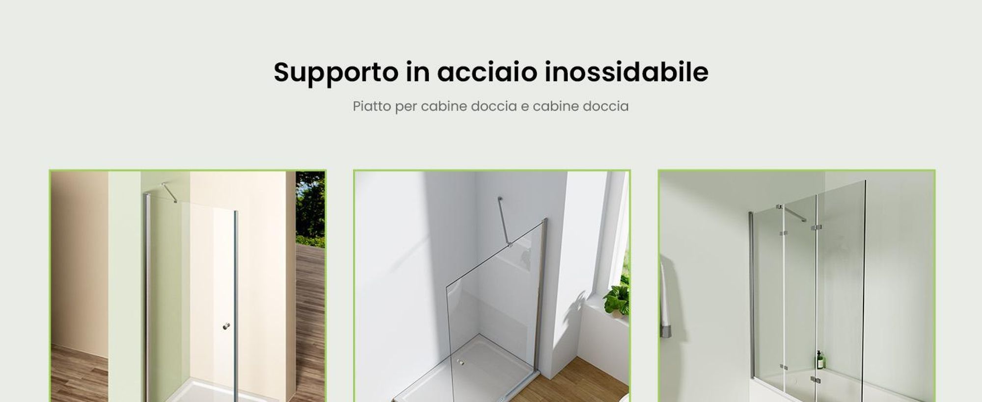 S'AFIELINA Stabilizzatore per box doccia Barra stabilizzatrice in lega di alluminio per box doccia in vetro spessore 5-6mm, regolazione staffa a muro lunghezza 500mm ,2 pezzi
