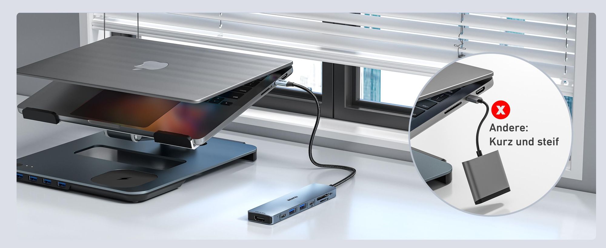 BENFEI Hubs USB C Hub 7in1 mit HDMI 4K 60Hz und 100W PD