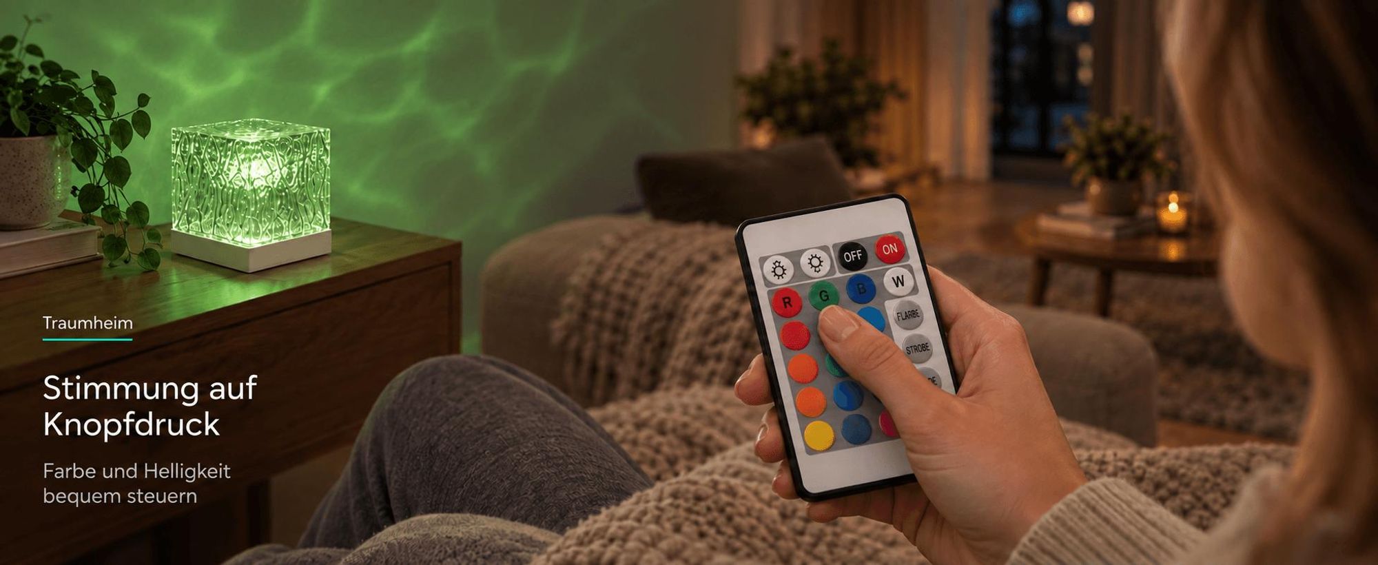 Polarlicht Projektor mit 16 Farben und Fernbedienung, USB-C Nordlicht Lampe, 5W Sternenhimmel Projektor, Schönes mood lighting, für Schlafzimmer, Kind