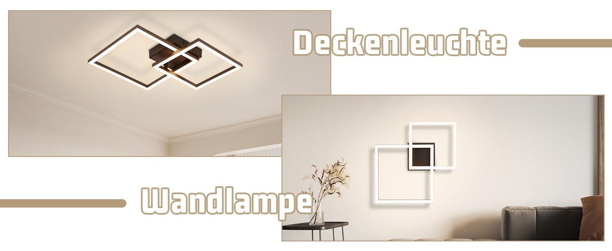 ZMH LED plafondlamp, zwart, rechthoekig. Plafondlamp, 20W, warm wit licht. Moderne design, geschikt voor slaapkamer, woonkamer, keuken. Plafondverlichting