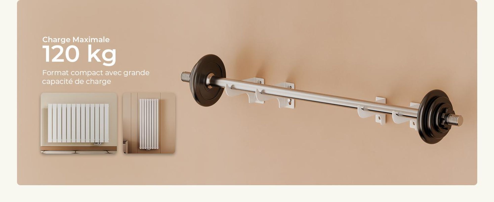 S'AFIELINA Support de radiateur 48 × 88mm Matériel de montage Kit de fixation Kit de montage Suspension Support Support pour radiateur panneau/plat 1 pièce