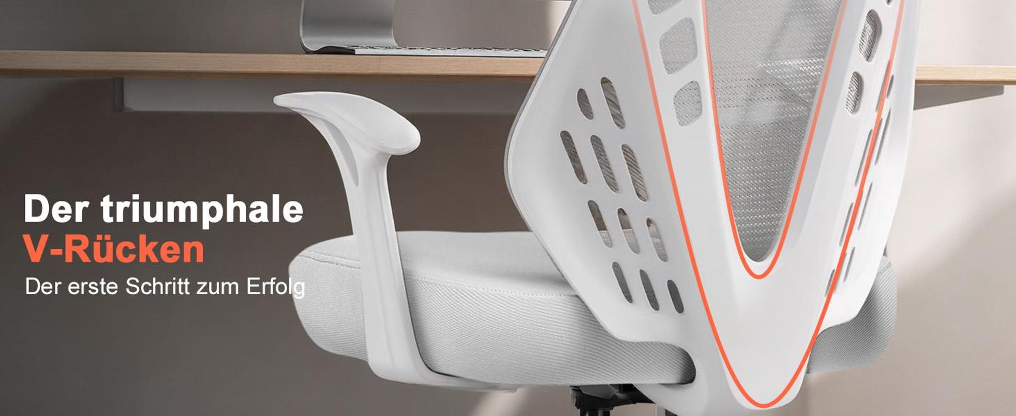 COMHOMA Ergonomischer Bürostuhl Schreibtischstuhl Gamingstuhl, mit Armlehnen, atmungsaktives Mesh, V-förmige Rückenlehne, verstellbar, Wippfunktion