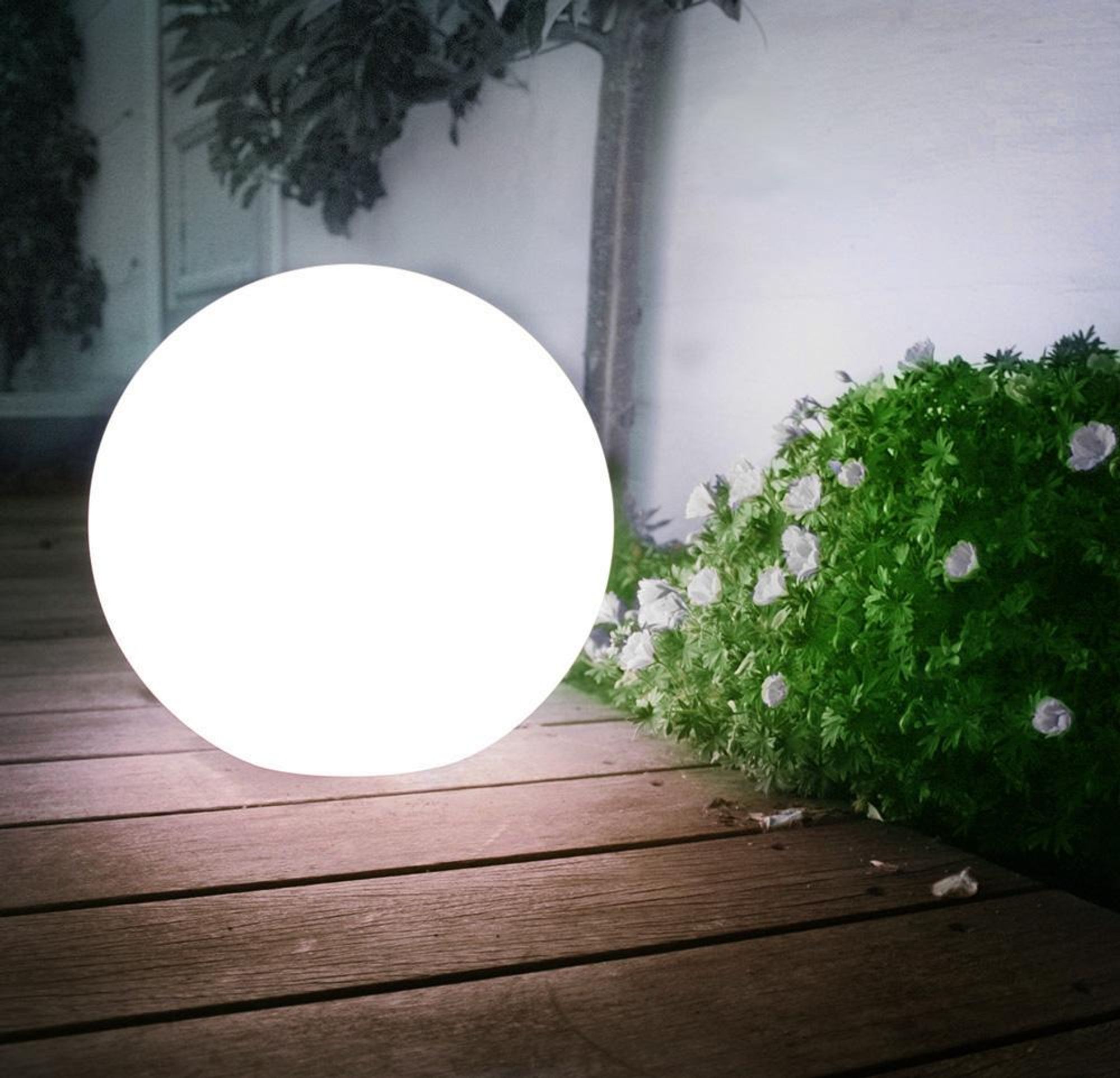 Solar Kugellampe Leuchtkugel Solarlampe Gartenlampe Dämmerungssensor Weiß