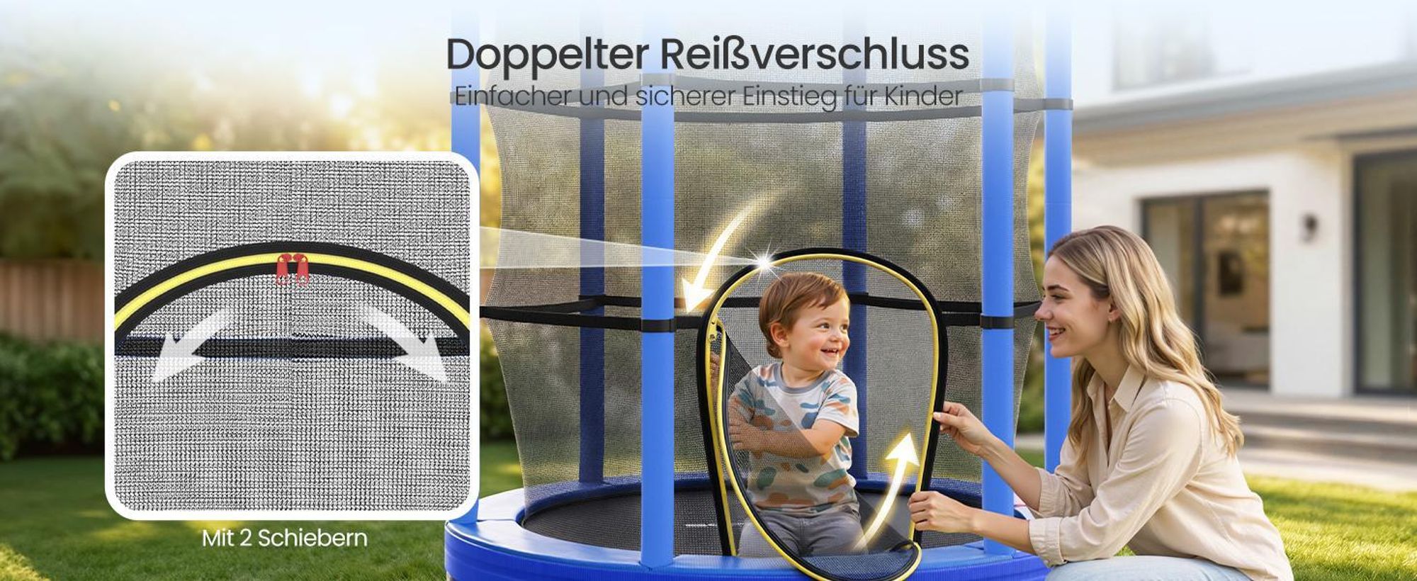 SONGMICS Trampolin Kinder, 174 cm Gartentrampolin mit Sicherheitsnetz, Mini-Trampolin für innen und außen, Stahlrahmen, pink