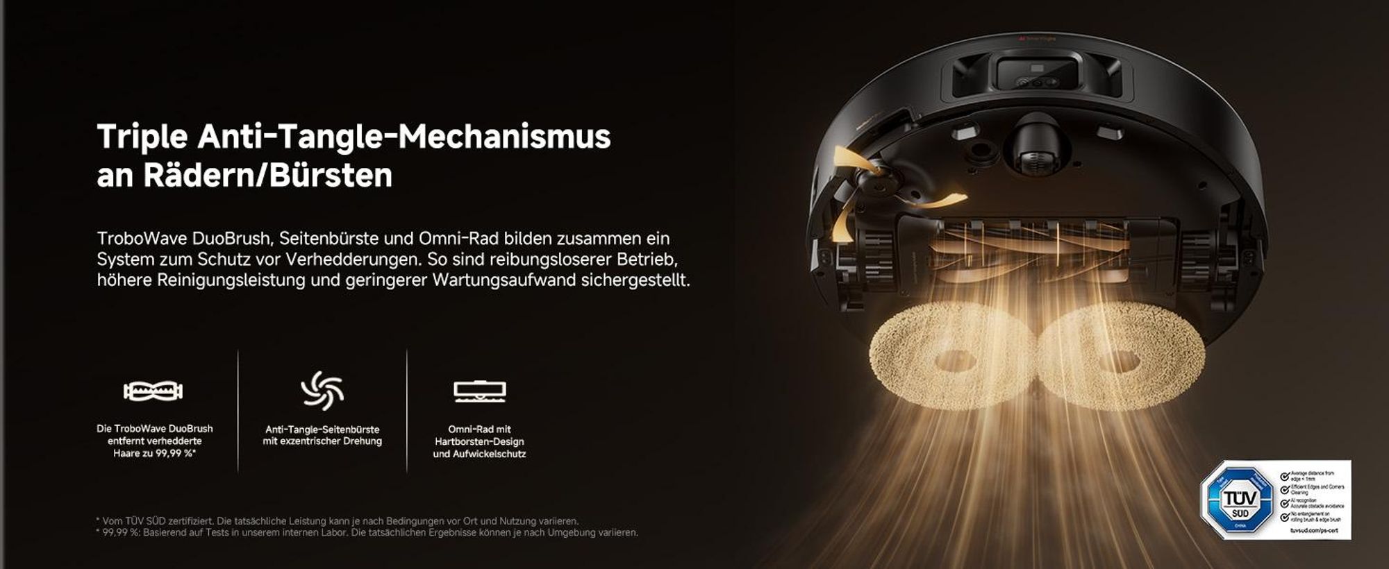 MOVA MOBIUS 60 Saugroboter – MopSwap™, 30.000 Pa, dynamisches Saugrückhaltesystem, 8 cm Hindernis, flexible Navigation, 100 °C PTC für Waschbretter