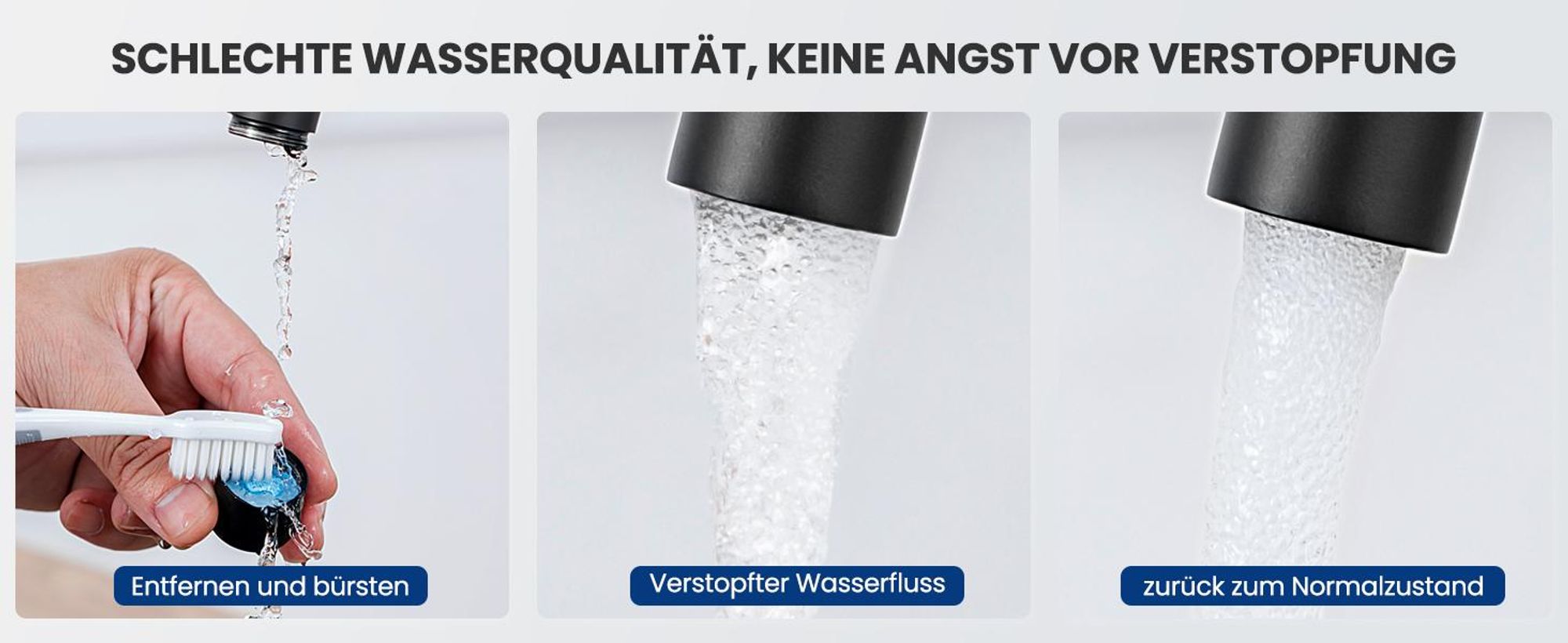 Küchenarmatur Edelstahl Schwarz 360° Drehbar, Wasserhahn Küche Hochdruck Spültischarmatur Cecipa MAX Wasserhahn für Spülbecken,Mischbatterie Armatur
