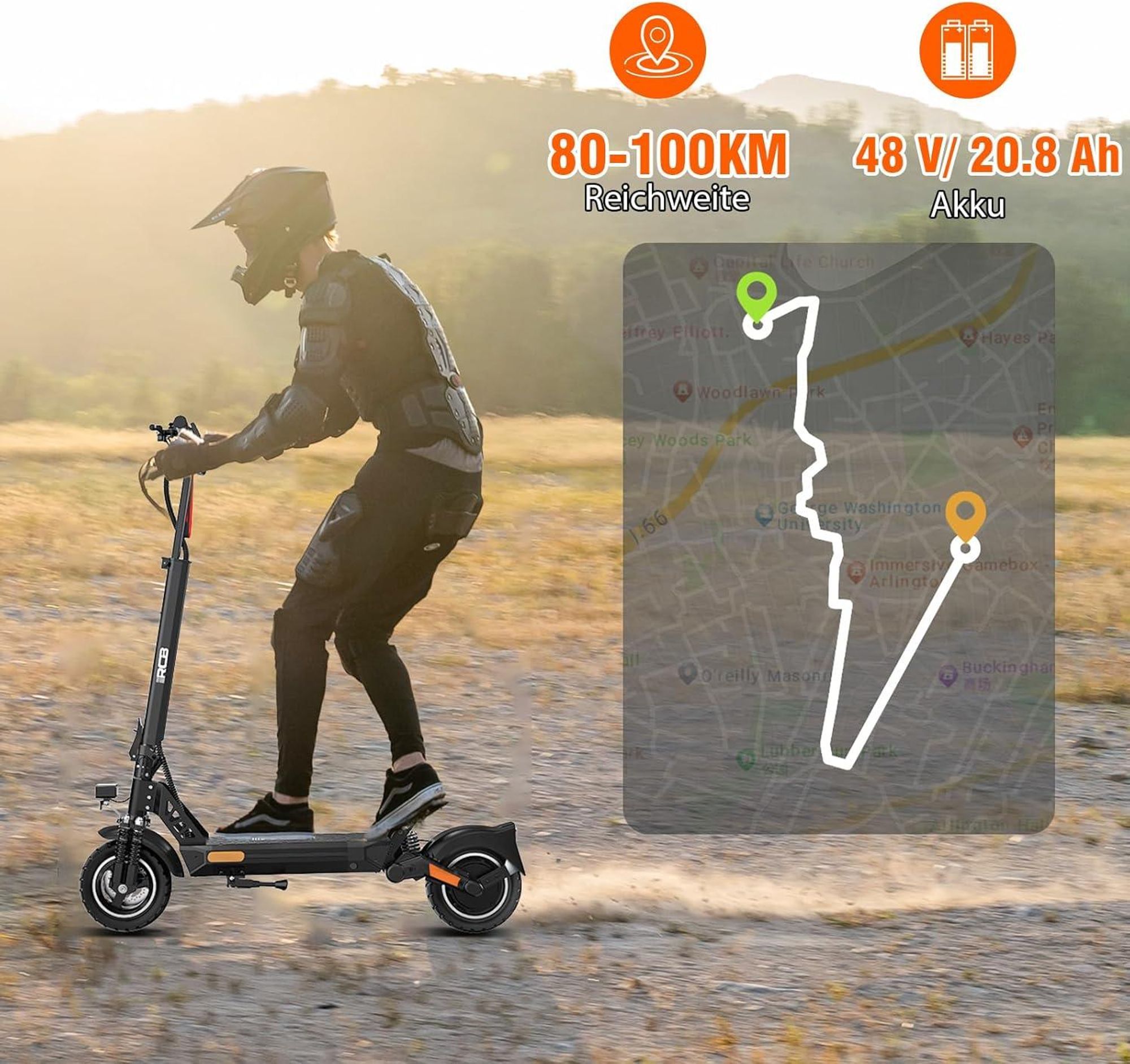 RCB E-Scooter Schwarz Detail