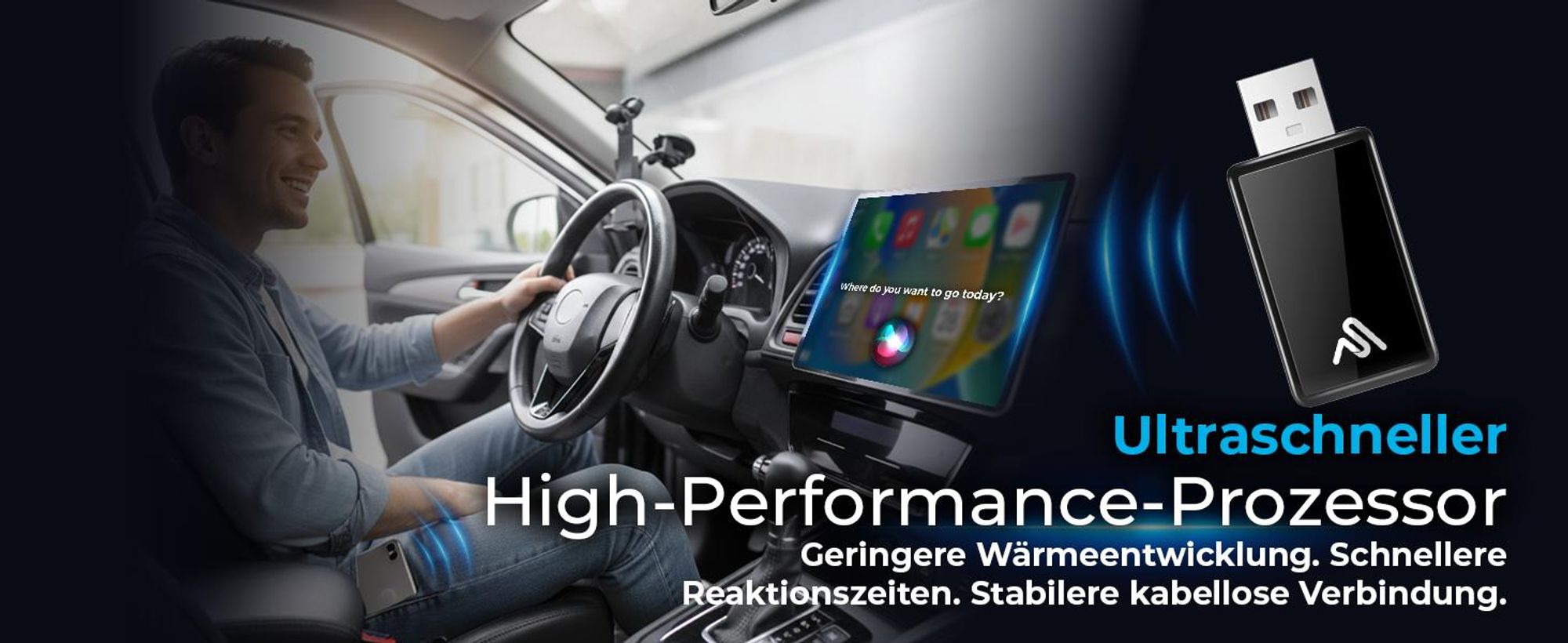 AutoSky Wireless Carplay Adapter & Android Auto - Verwandeln Sie kabelgebundenes