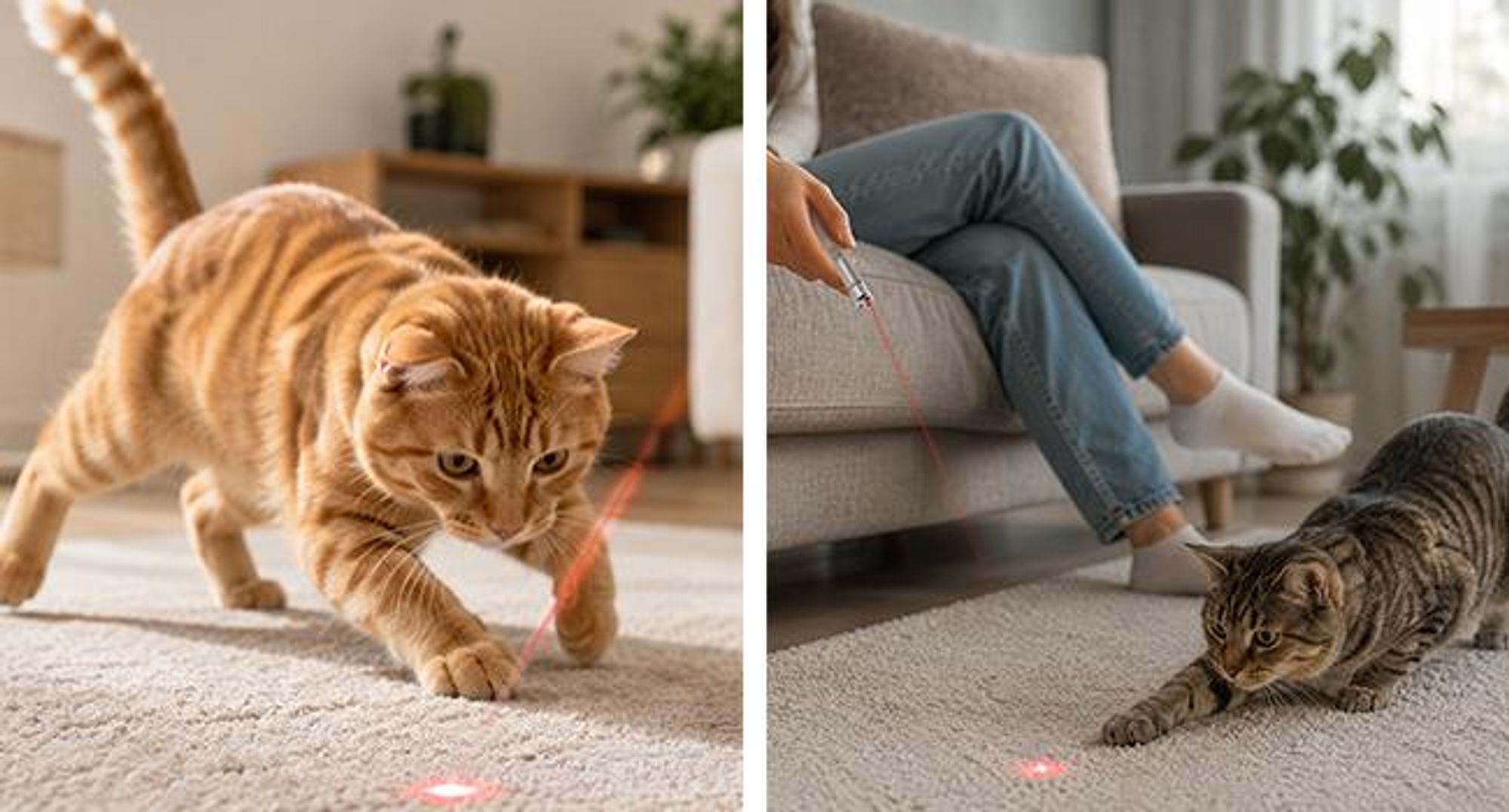 KRUMAD Laserpointer für Katzen, LED Katzenspielzeug 3 in 1 mit 3 Leuchtfarben, interaktives Spielzeug für Katzen, batteriebetriebener Laser