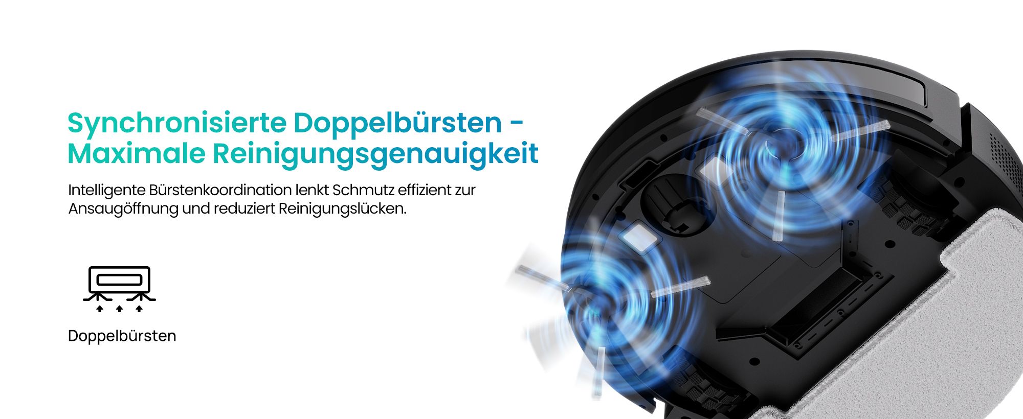 Vactidy W7 Saugroboter mit Wischfunktion, 4000Pa 120Min Staubsauger Roboter für Tierhaare