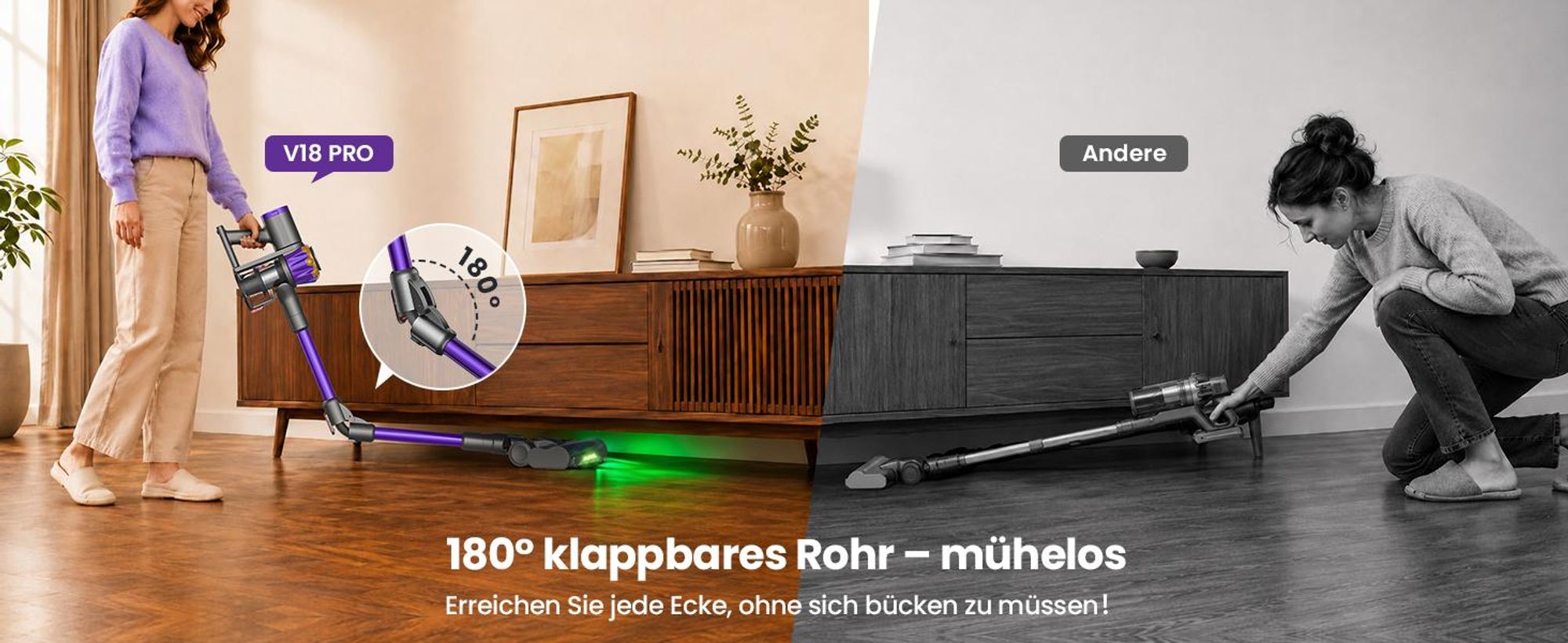 75000Pa Akku staubsauger 600W/70Min.1,2L Staubbehälter,Ultraleiser Staubsauger Kabellos,65dB leise,OLED Display,H14-Filtersystem,handstaubsauger