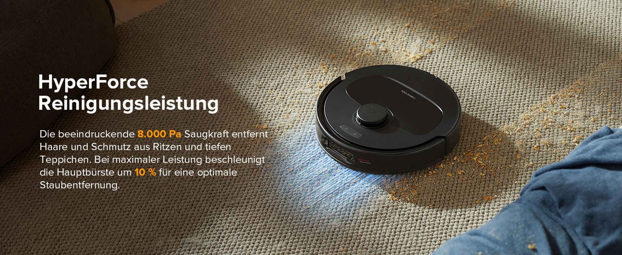 Roborock QV 35A Staubsauger Roboter 8.000 Pa (Upgrade von Qrevo Plus),All-in-One Dock,Anti-Verfilzungsbürste, Hebarer Mopp, Reactive Tech,Schwarz