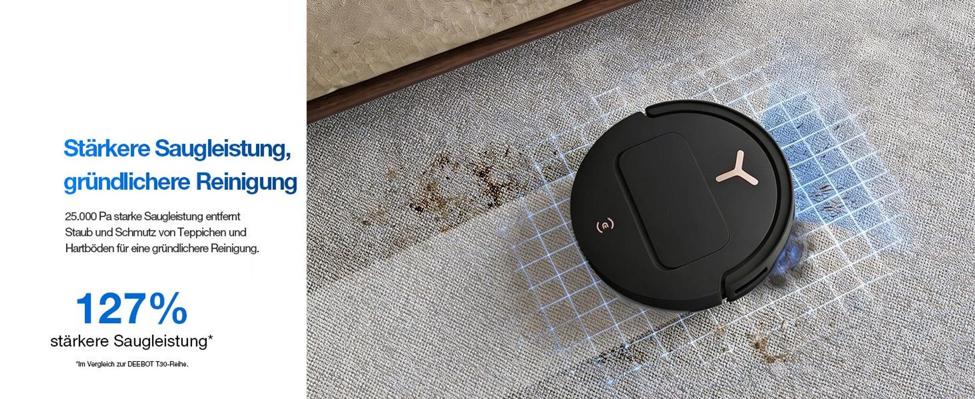 ECOVACS DEEBOT T50 PRO Omni Gen3 Care kit Staubsauger Roboter mit Wischfunktion (Enthält 2 zusätzliche Wischpads, 3 Filter und 3 Staubbeutel) Schwarz