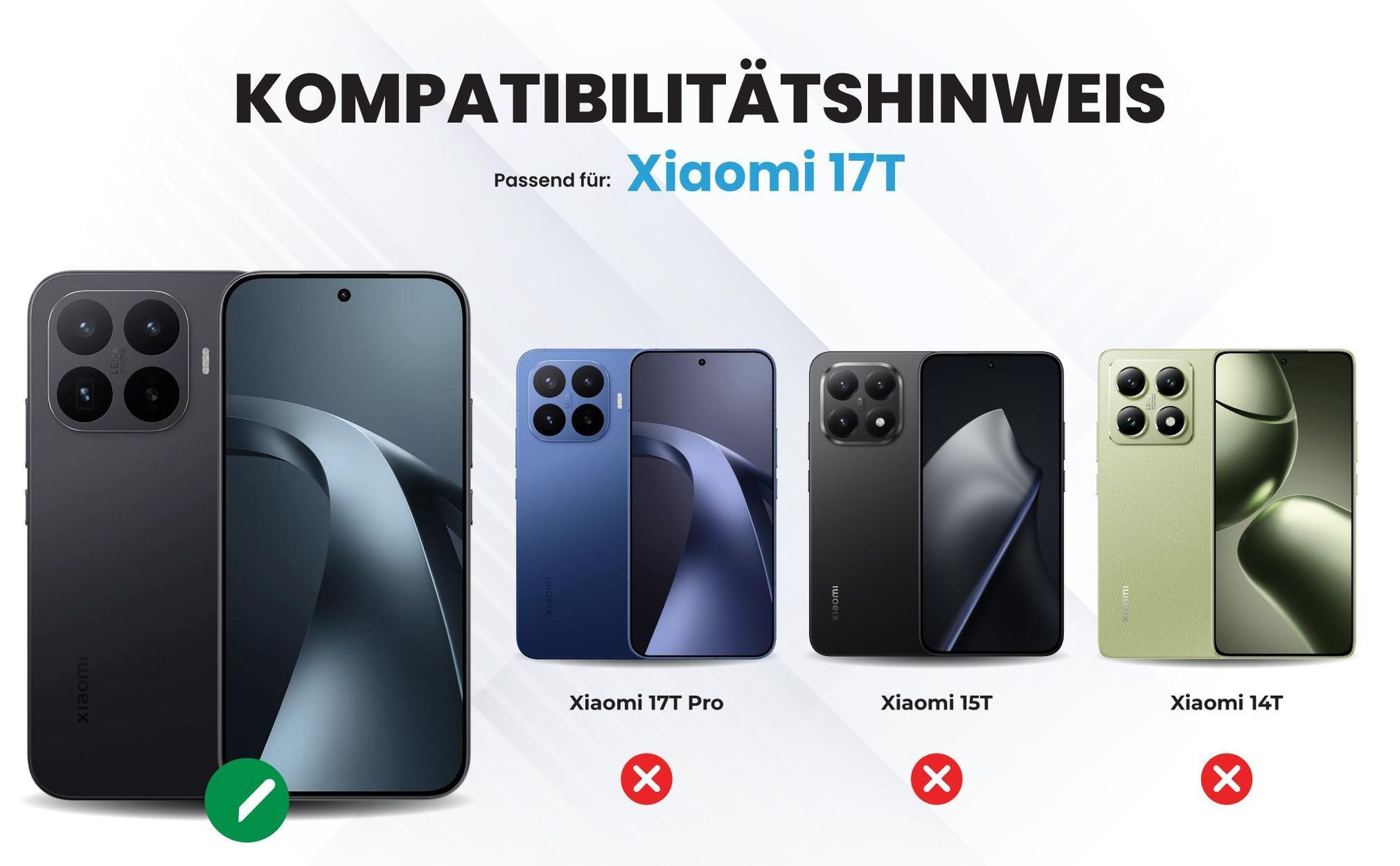 Kompatibilitätshinweise Hülle für Xiaomi 17T