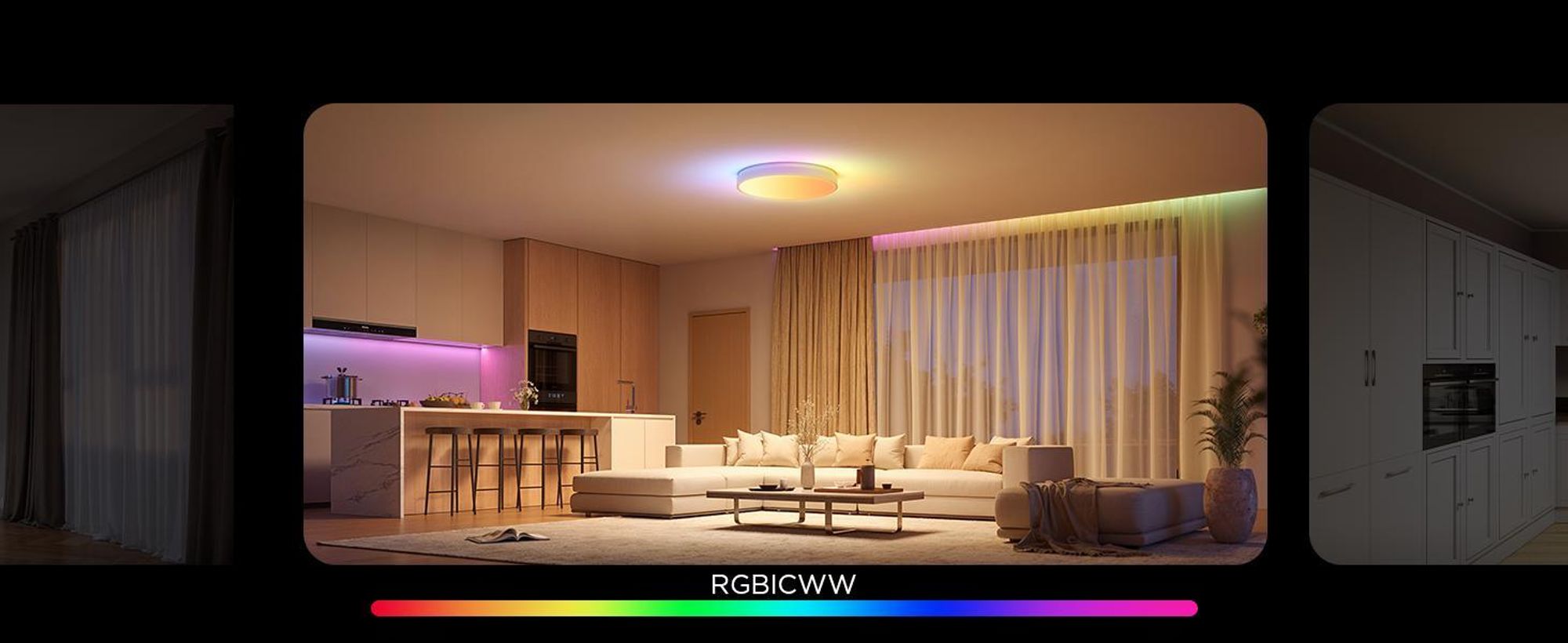 Govee Deckenlampe RGBIC, Smart LED Deckenleuchte 4300lm Kompatibel mit Matter, Alexa & Google Assistant, LED Lamp Dimmbar mit Hintergrundbeleuchtung