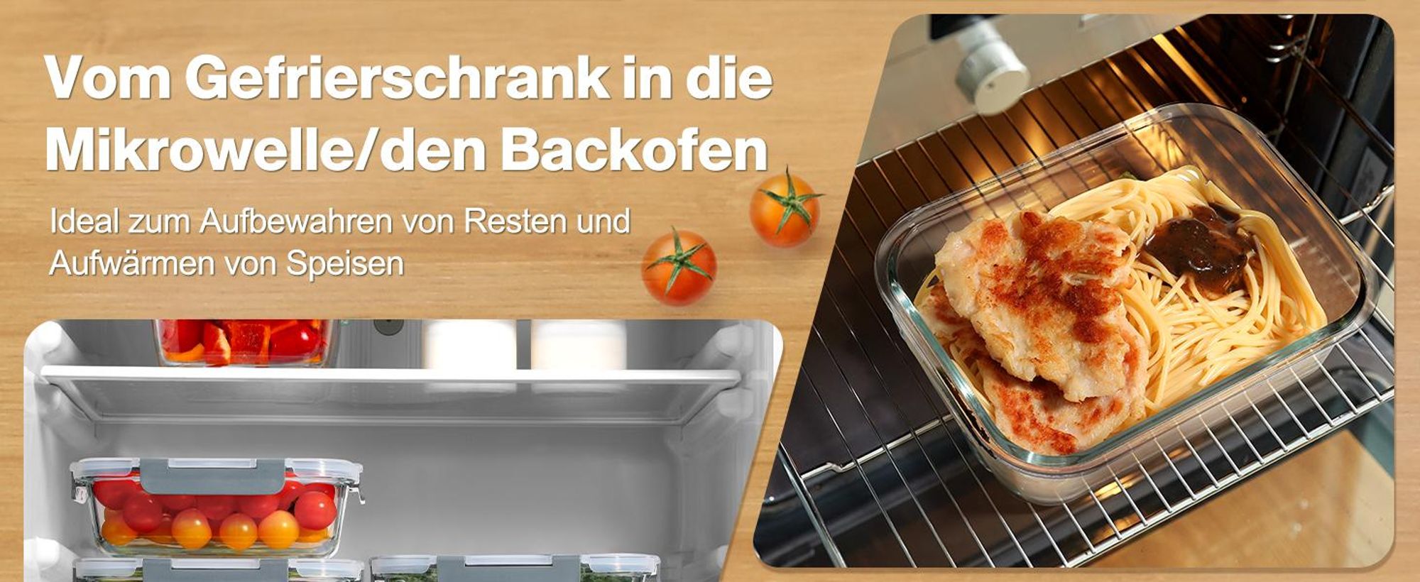 YASHE Glasbehälter mit Deckel, 10 Teile Stapelbar & Luftdicht Meal Prep Boxen Gl