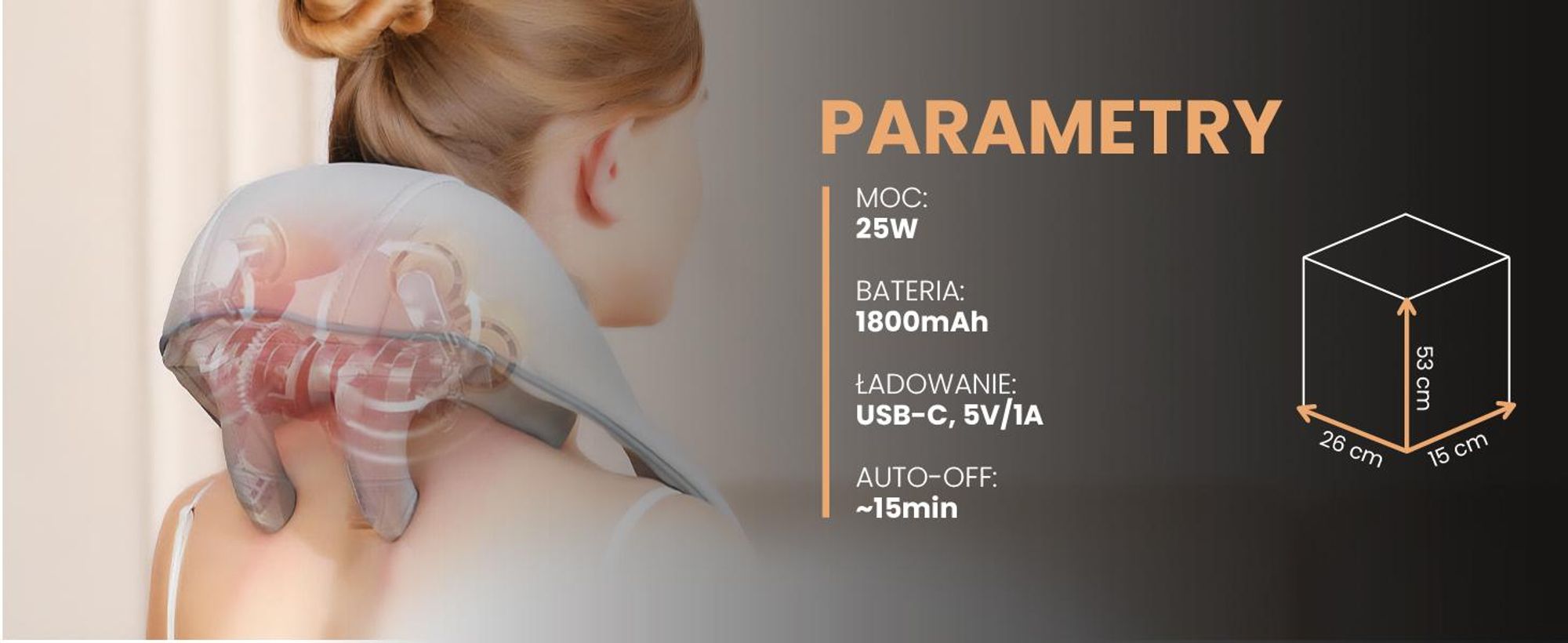 Masażer naramienny do karku rozgrzewający i łagodzący ból