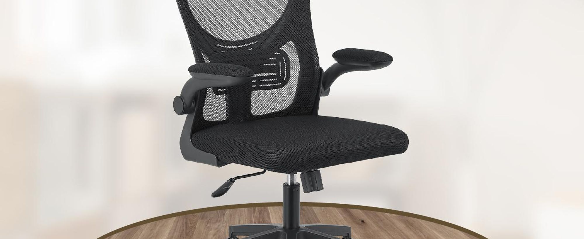 Juskys Bürostuhl Baltimore mit Rollen & Armlehne - ergonomisch & höhenverstellbar - Schwarz