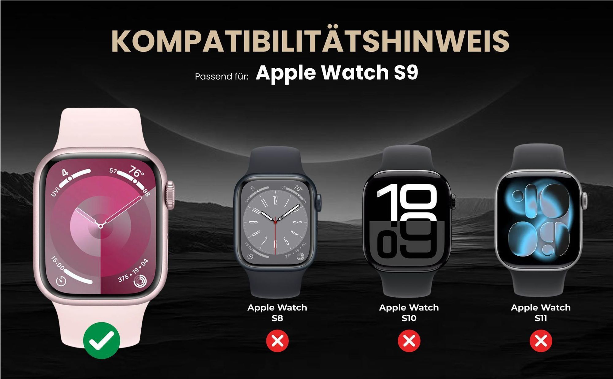 Kompatibilitätshinweise Armband für Apple Watch Series 9 41mm