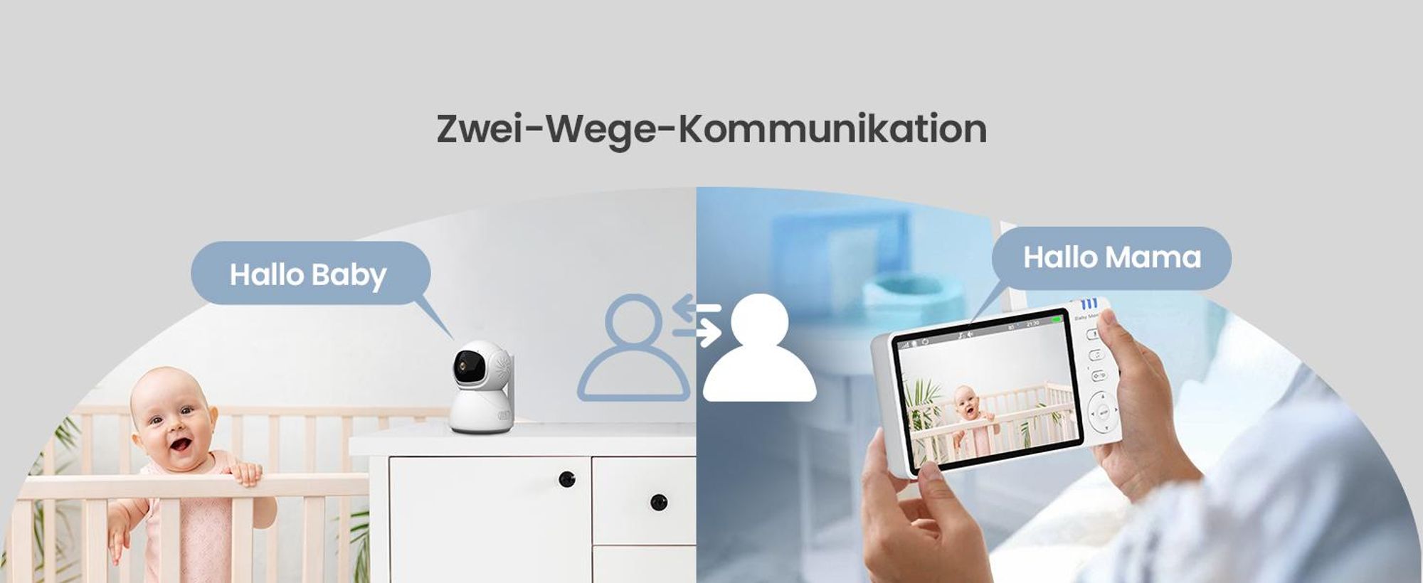 Extralink Reya Babyphone MO570 mit 5-Zoll-Monitor, VOX, 2,4 GHz
