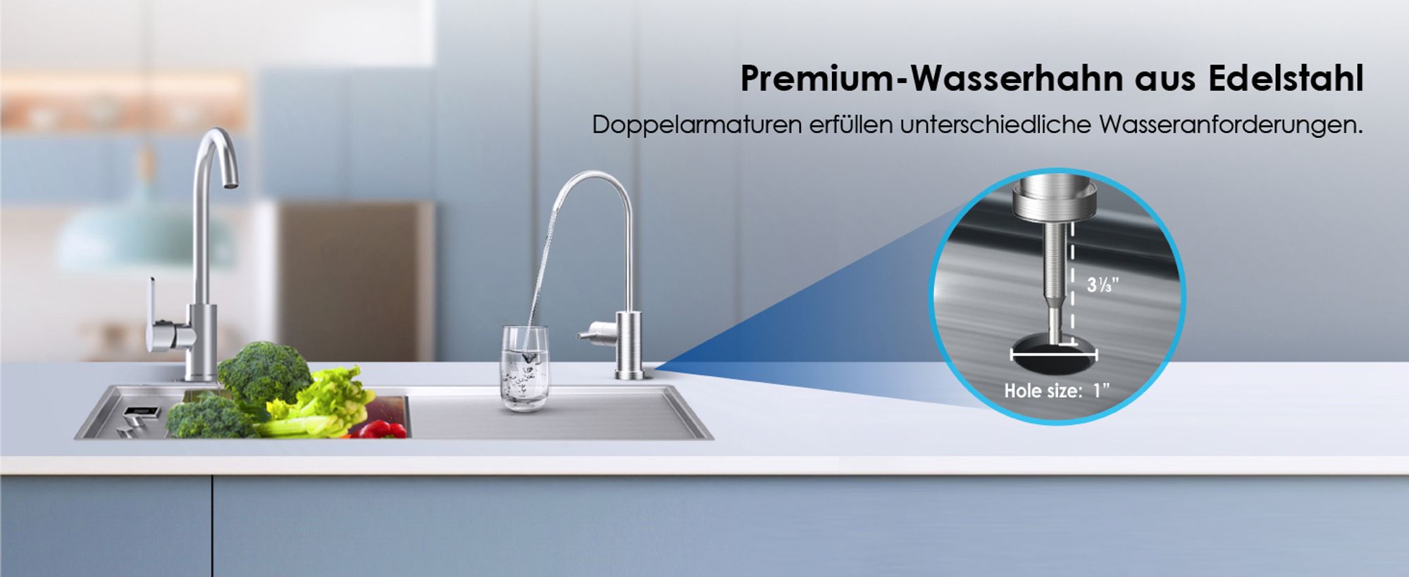 Waterdrop 10UB Untertisch Wasserfiltersystem mit Dediziertem Wasserhahn, NSF/ANSI 42 , mit 1 RF10 Ersatzwasserfilter