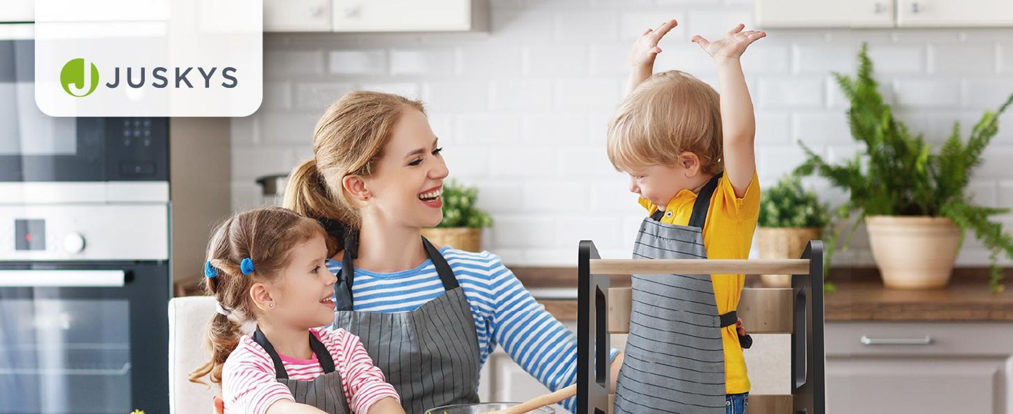 Juskys Lernturm Henny - für Kinder ab 1 Jahr, Stehhilfe - Schwarz