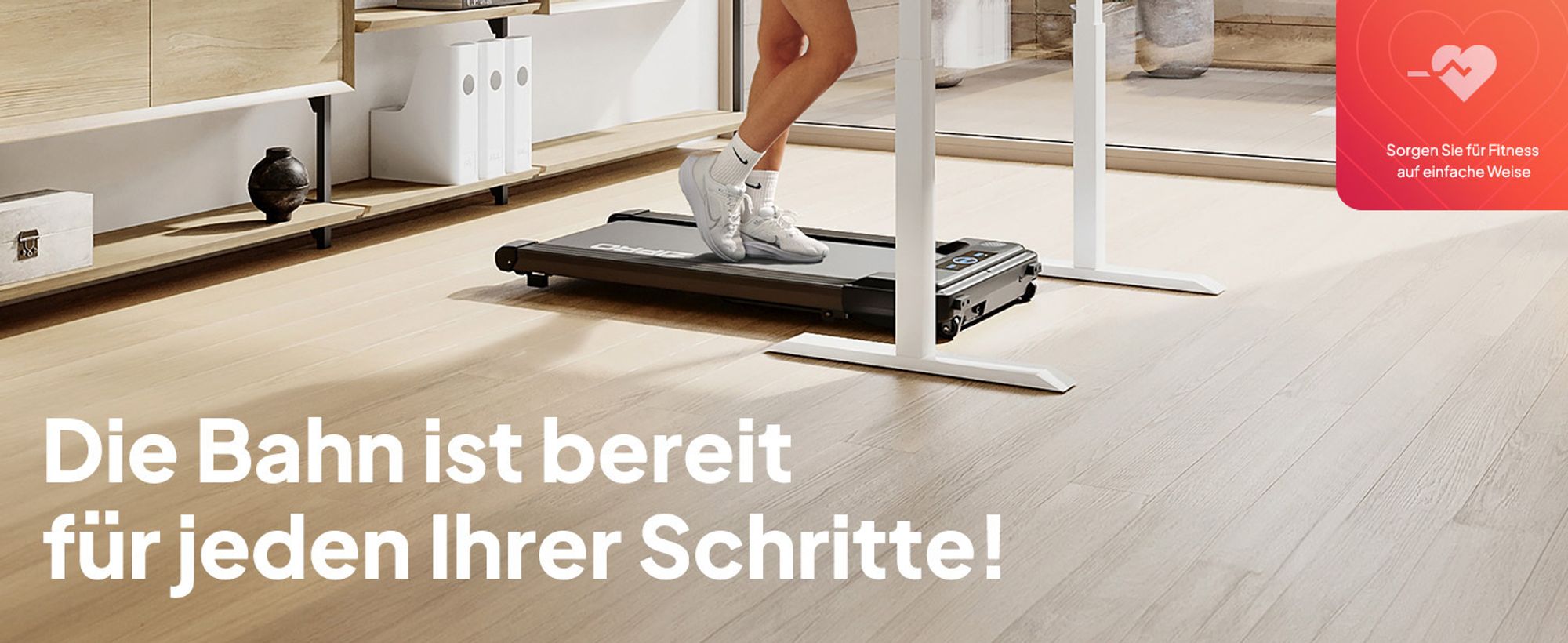 Zipro Laufband Yougo – Elektrisches Walking Pad für Home Office & Zuhause Ultra Flach für unter das Bett Fernbedienung & Bluetooth