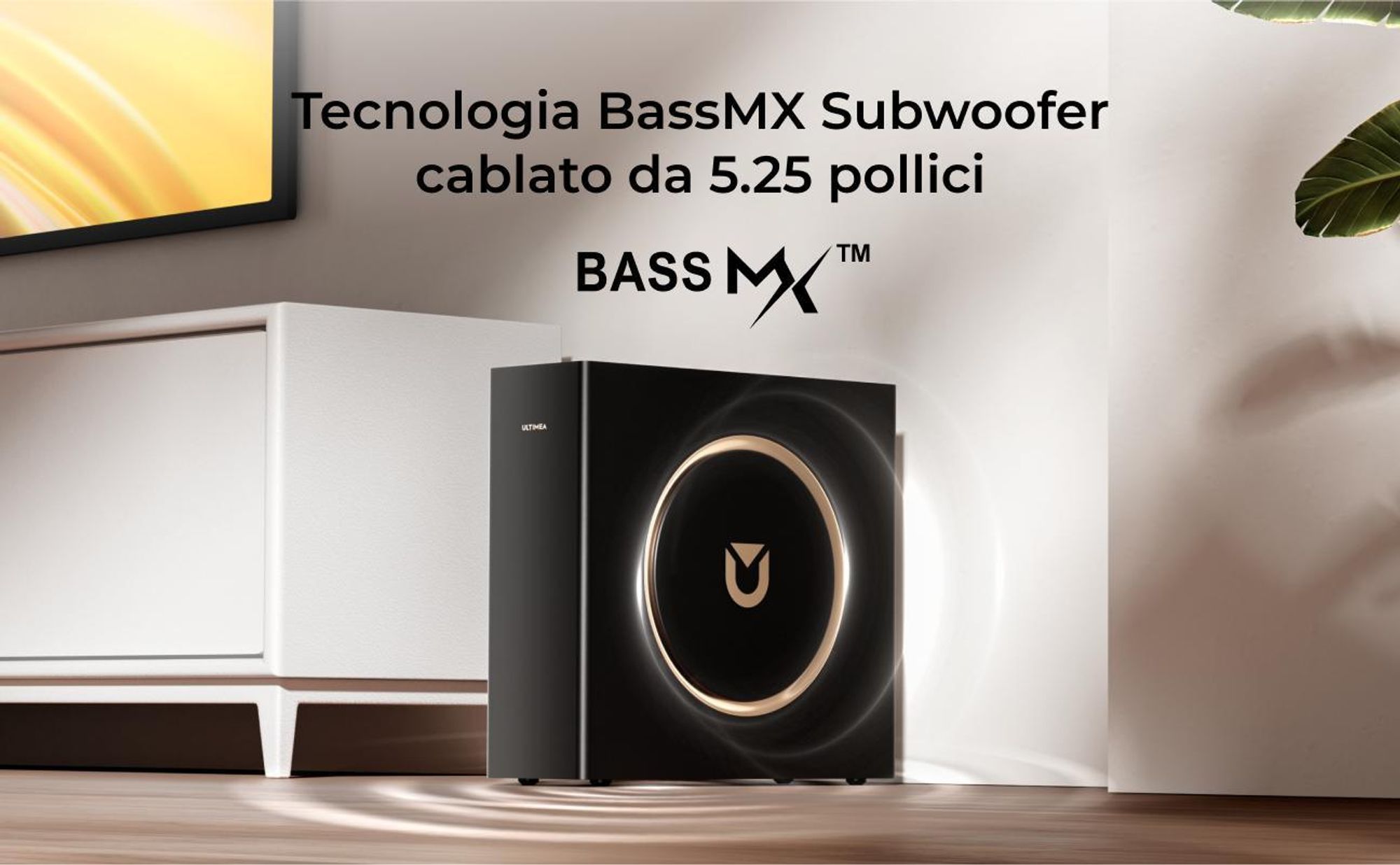 ULTIMEA Soundbar a 3.1.2 canali con Dolby Atmos, sistema surround per TV con subwoofer da 6,5 pollici, Bluetooth 5.4, HDMI eARC, 360W, Skywave F30 Boom