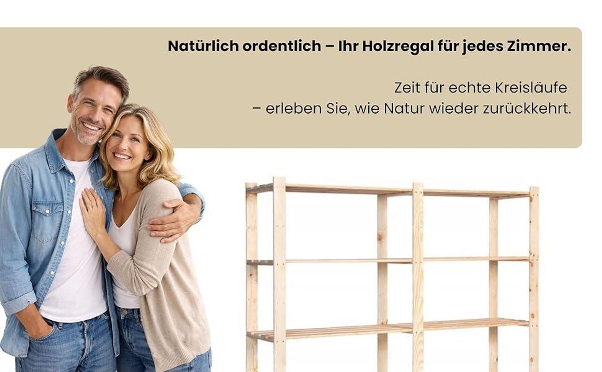 STOLMAK Holzregal Garage Regal 170x170x38 (BxHxT) Standregal Natur Kiefernholz Massivholzregal Kellerregal 5 Ablagen Pflanzenständer
