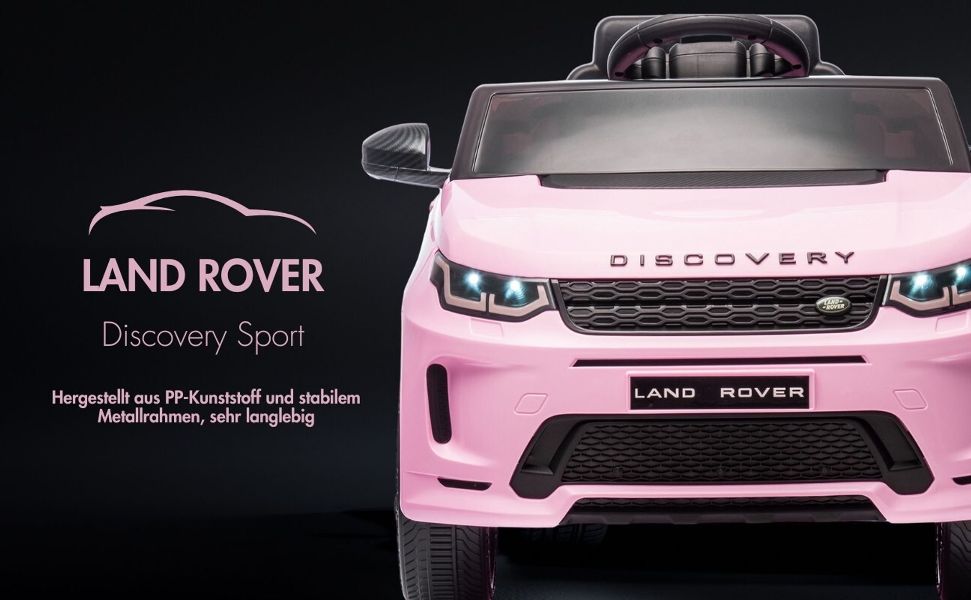 12V 4.5A.h LAND ROVER Discovery Sport Elektroauto Kinderauto,mit 2,4G Fernbedienung, LED Scheinwerfer, MP3, Hupe und Musik, Rosa