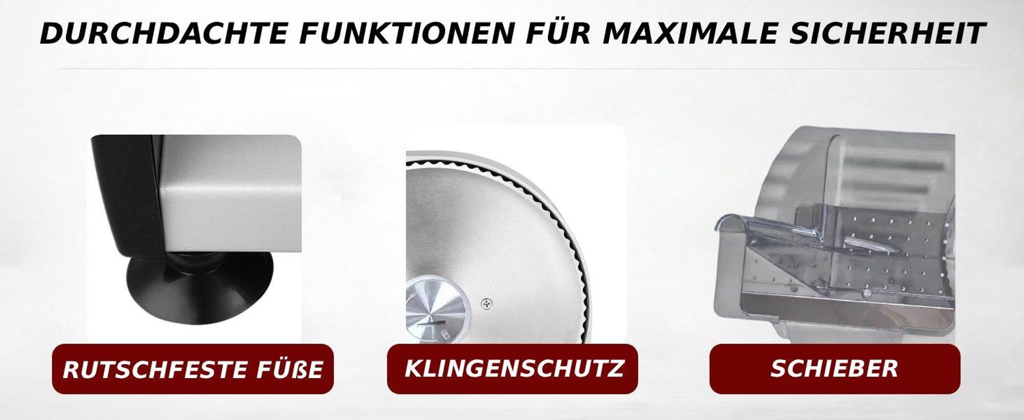 METALL-AUFSCHNITTMASCHINE MIT ZWEI AUSTAUSCHBAREN KLINGEN Silber 220W Schnittstärkeregulierung KALORIK