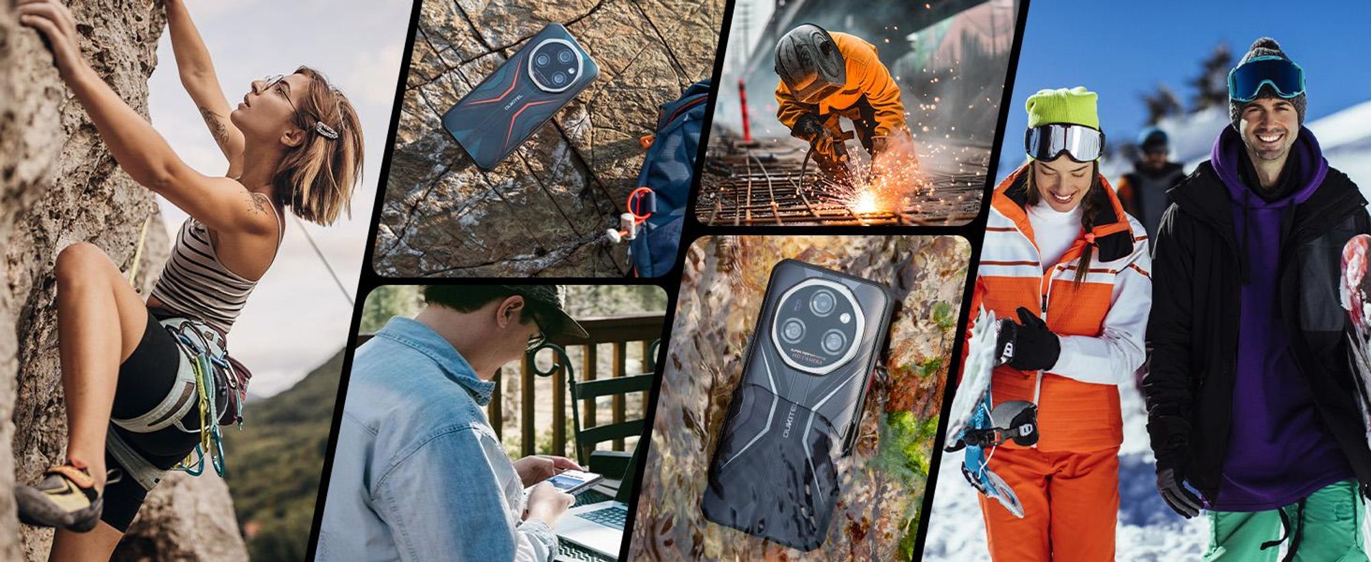 OUKITEL WP55 Pro 5G Android 15 Outdoor Handy 48GB+512GB/2TB 108MP+32MP 11000mAh/33W 6,6" FHD+ 120Hz Outdoor Smartphone IP68/NFC/OTG/GPS, Schwarz