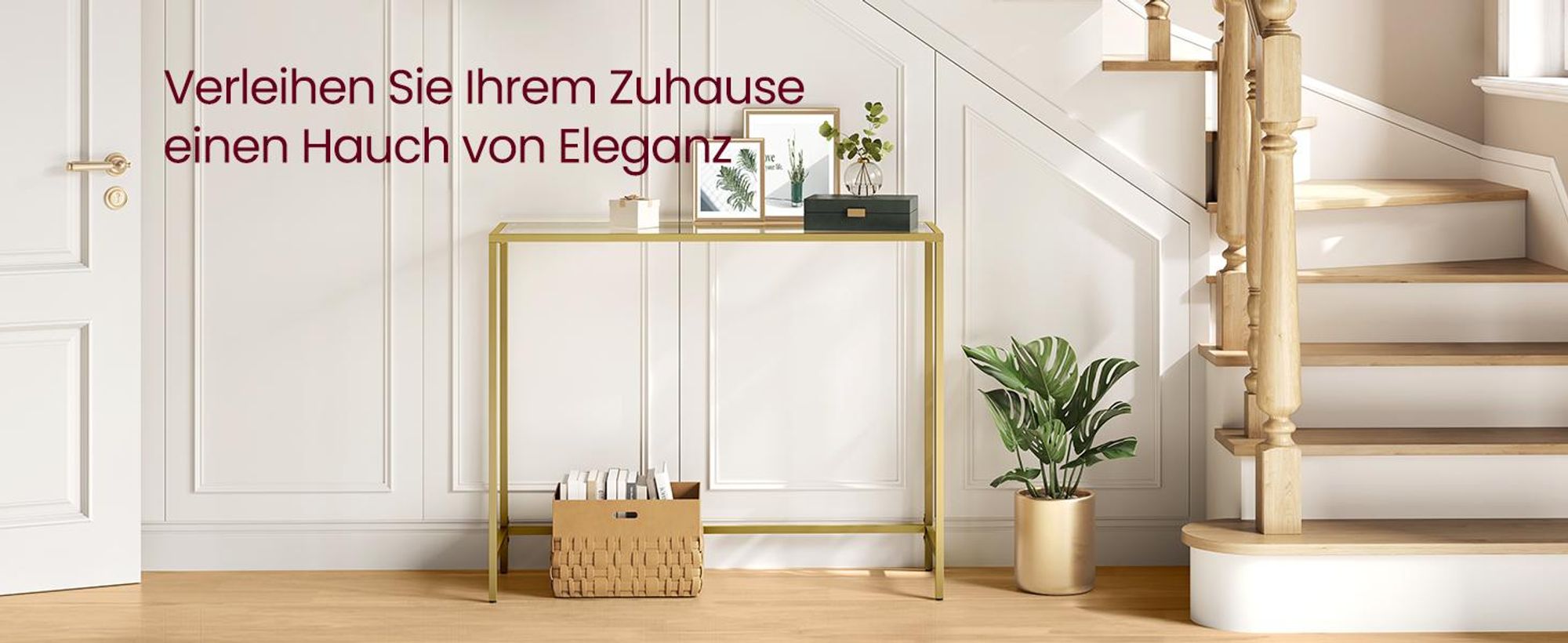 VASAGLE Konsolentisch Beistelltisch, 100 x 35 x 80 cm modern Sofatisch