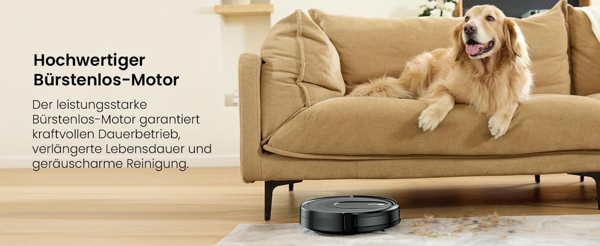 Vactidy W6+ Saugroboter ohne Wischfunktion, 2800 Pa Saugkraft, 720 ml großer Behälter, 120 Min. Laufzeit, APP/Sprache/Fernsteuerung